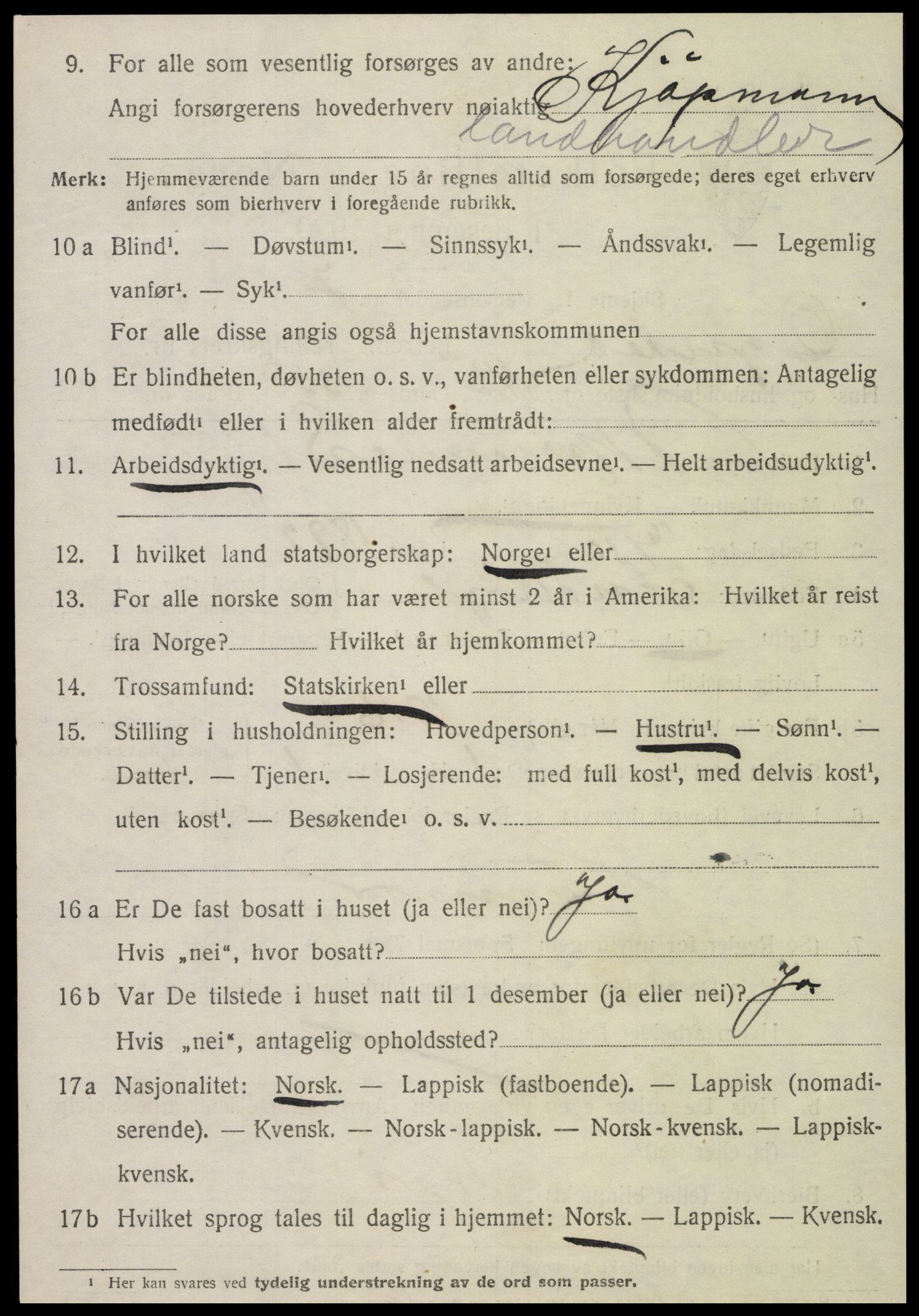 SAT, 1920 census for Ogndal, 1920, p. 1942