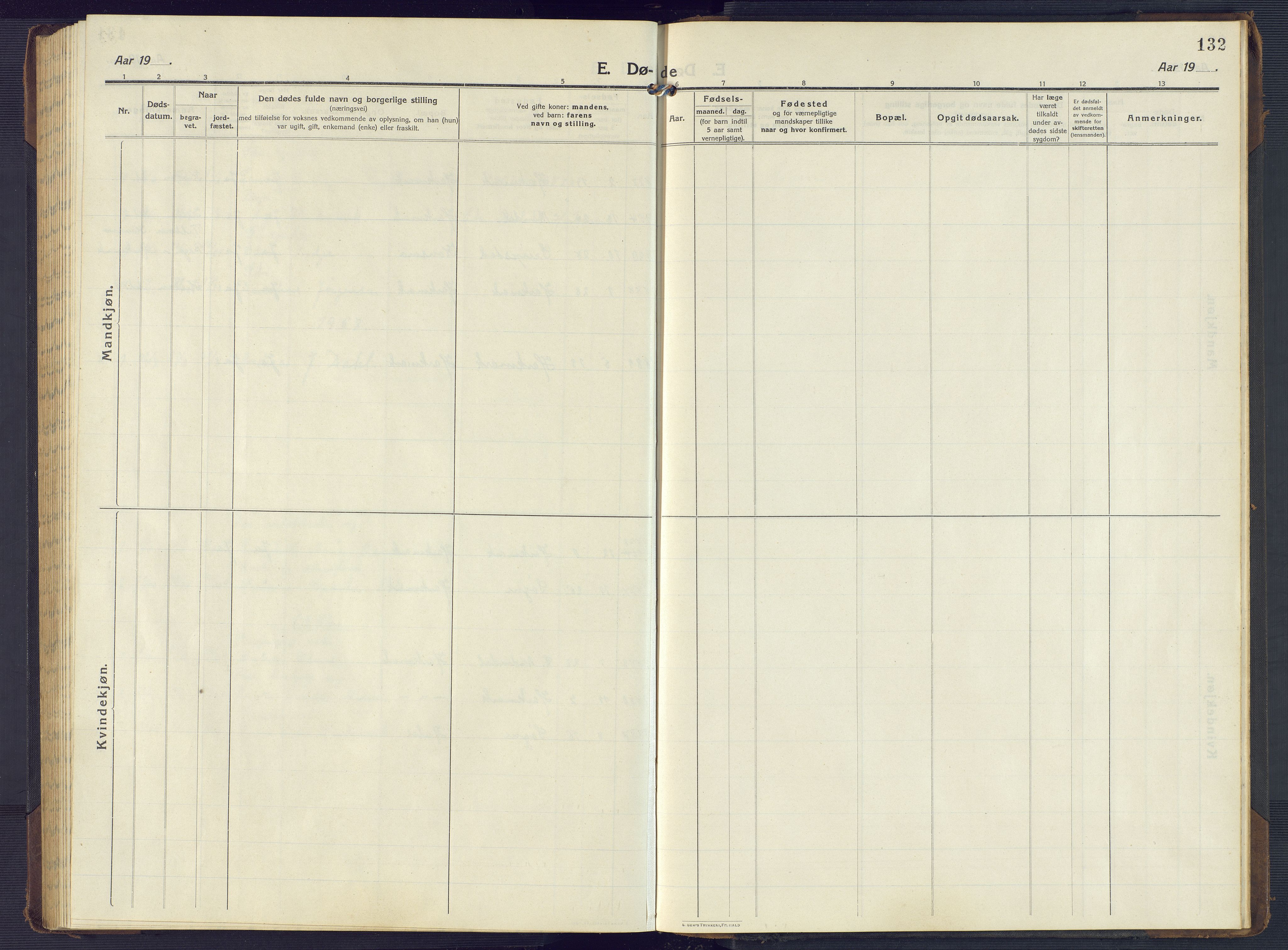 Mandal sokneprestkontor, AV/SAK-1111-0030/F/Fb/Fbb/L0005: Parish register (copy) no. B 5, 1913-1957, p. 132