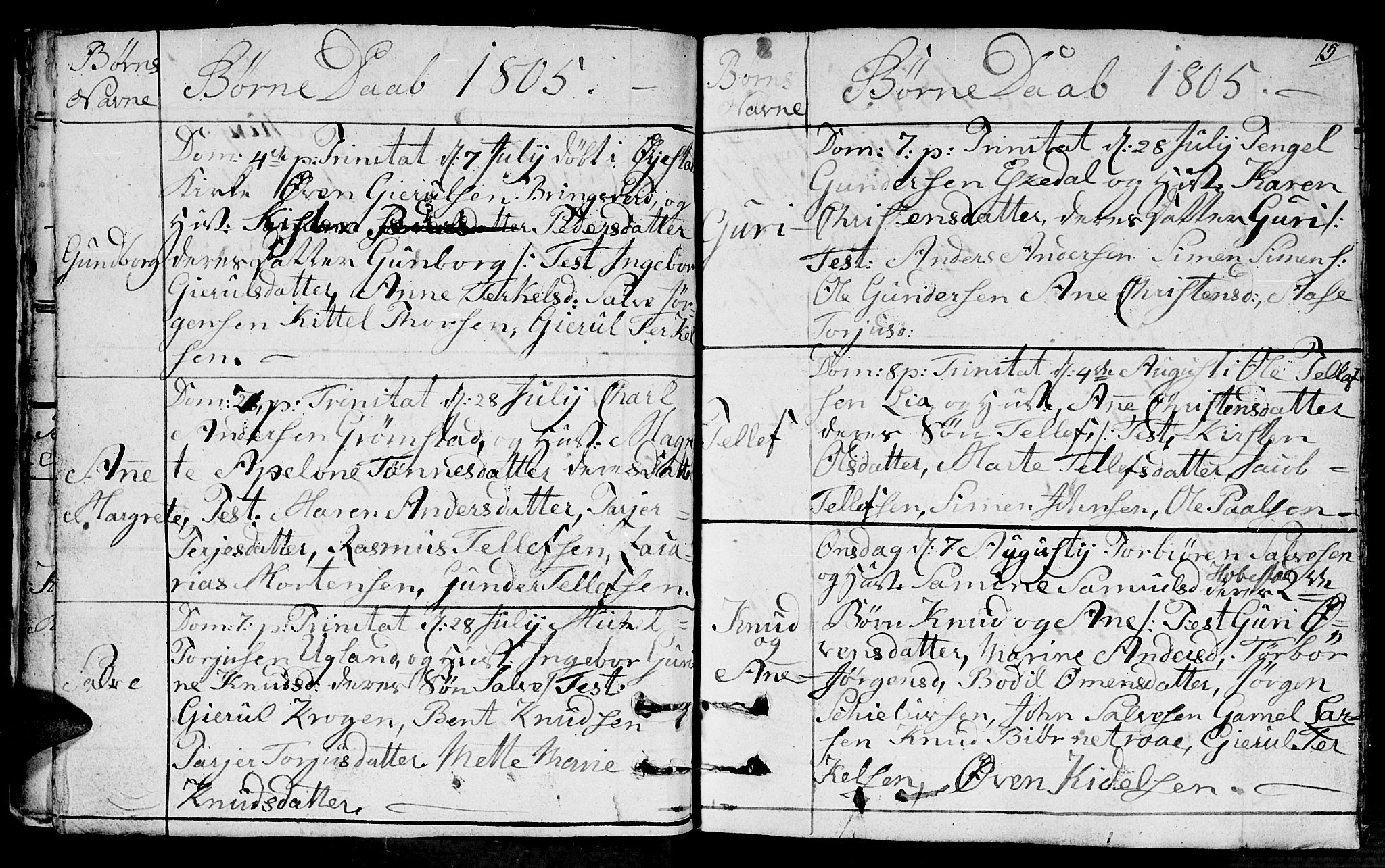 Fjære sokneprestkontor, AV/SAK-1111-0011/F/Fb/L0006: Parish register (copy) no. B 6, 1803-1817, p. 15