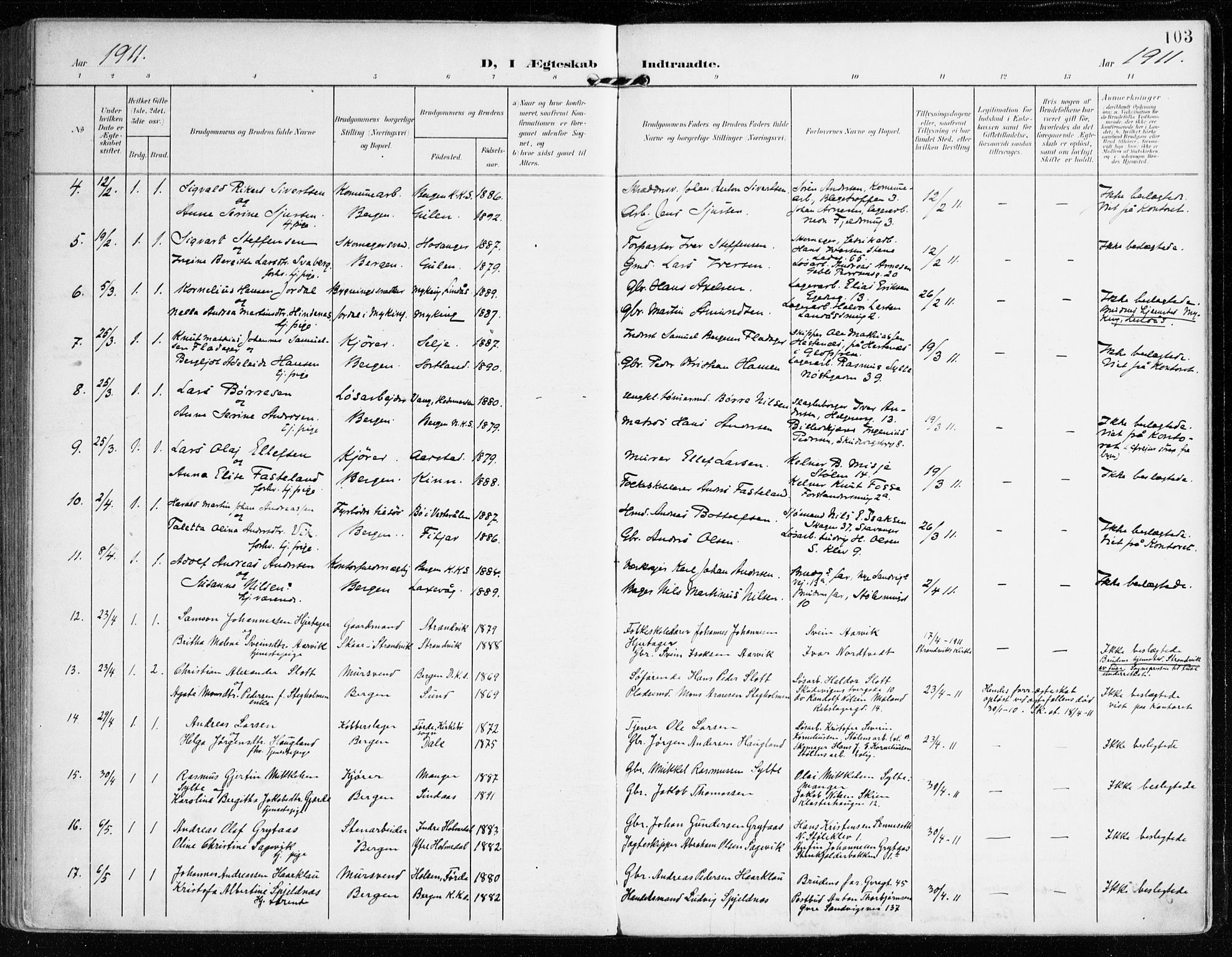 Mariakirken Sokneprestembete, SAB/A-76901/H/Haa/L0014: Parish register (official) no. C 2, 1900-1916, p. 103