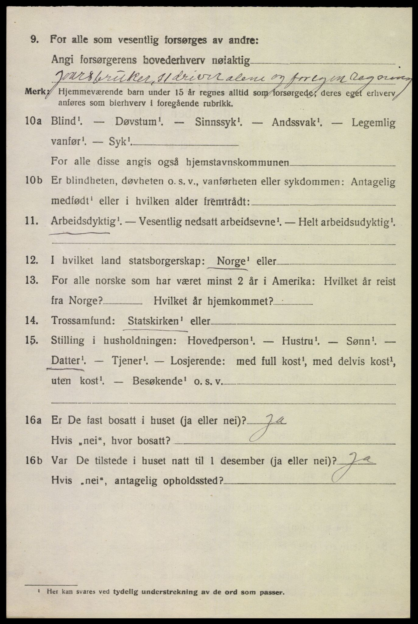 SAK, 1920 census for Finsland, 1920, p. 1593