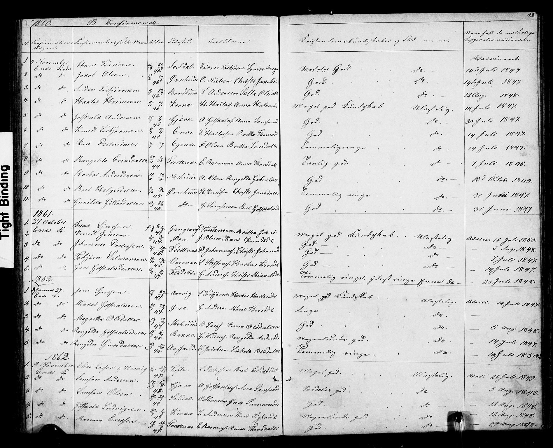 Kvinnherad sokneprestembete, SAB/A-76401/H/Hab: Parish register (copy) no. D 1, 1856-1905, p. 62