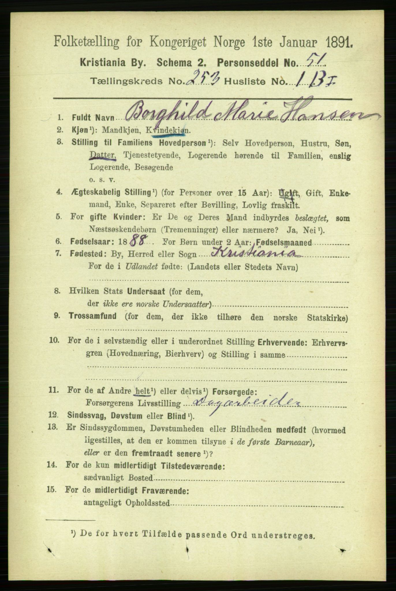 RA, 1891 census for 0301 Kristiania, 1891, p. 153824