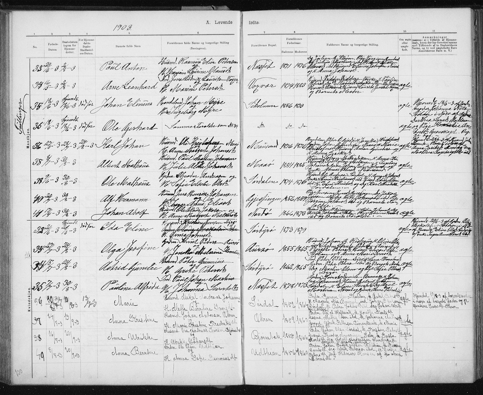 Ministerialprotokoller, klokkerbøker og fødselsregistre - Sør-Trøndelag, AV/SAT-A-1456/640/L0586: Parish register (copy) no. 640C03b, 1891-1908