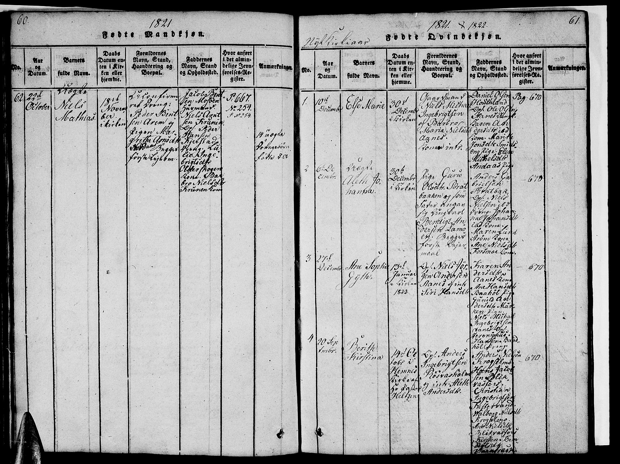 Ministerialprotokoller, klokkerbøker og fødselsregistre - Nordland, AV/SAT-A-1459/820/L0299: Parish register (copy) no. 820C01, 1820-1825, p. 60-61