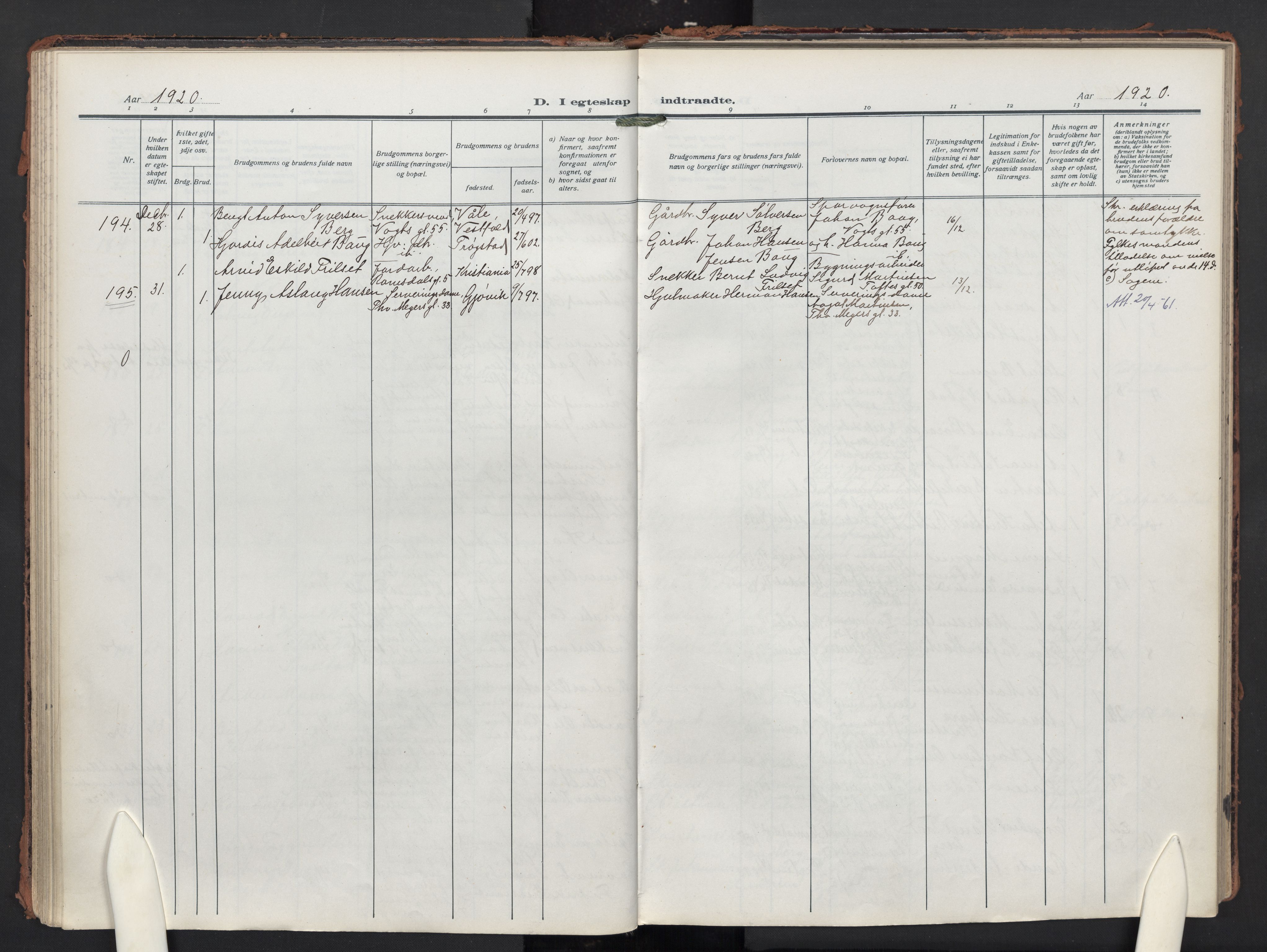 Paulus prestekontor Kirkebøker, AV/SAO-A-10871/F/Fa/L0024: Parish register (official) no. 24, 1917-1929