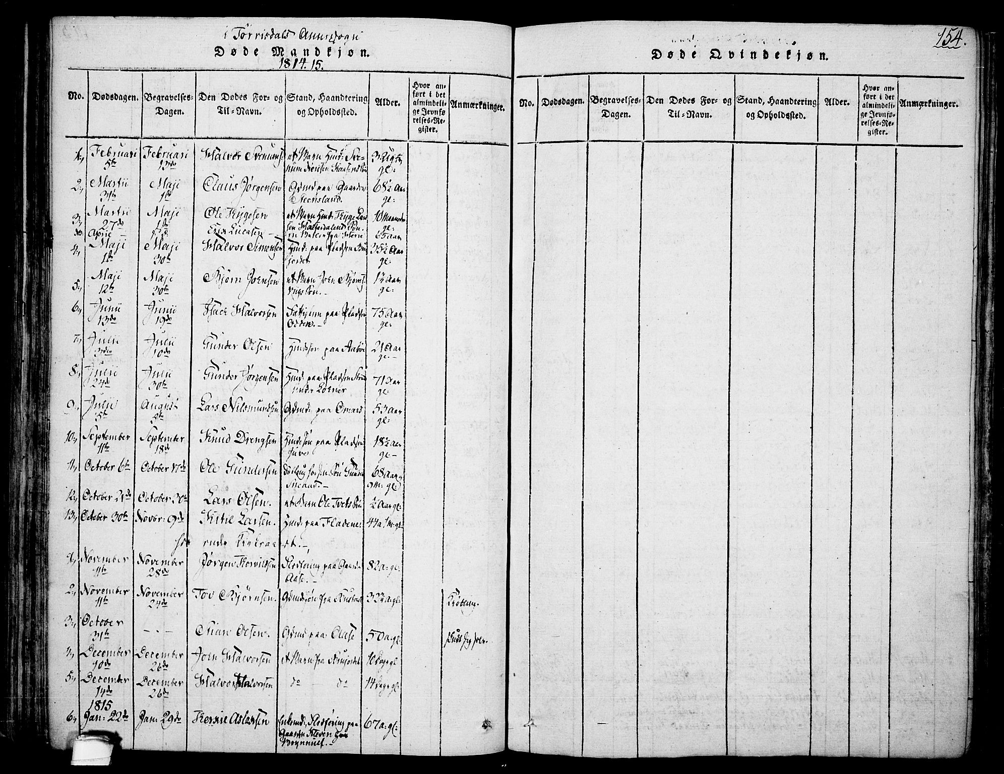 Drangedal kirkebøker, SAKO/A-258/F/Fa/L0005: Parish register (official) no. 5 /2, 1814-1831, p. 154