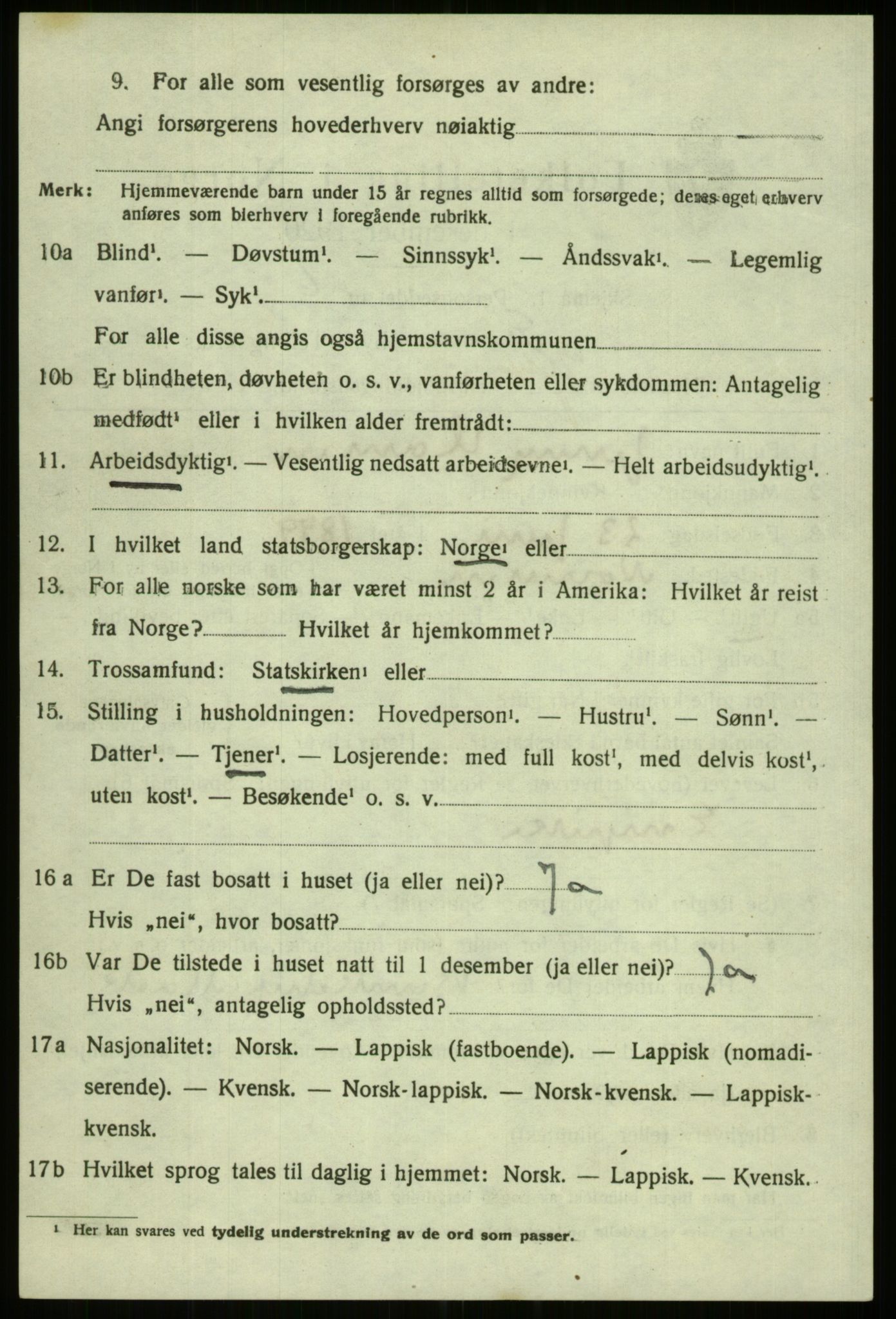 SATØ, 1920 census for Tromsø, 1920, p. 11604