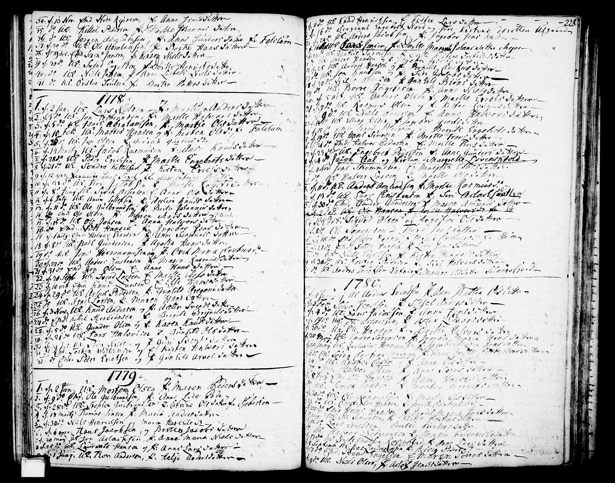 Gjerpen kirkebøker, SAKO/A-265/F/Fa/L0002: Parish register (official) no. I 2, 1747-1795, p. 228