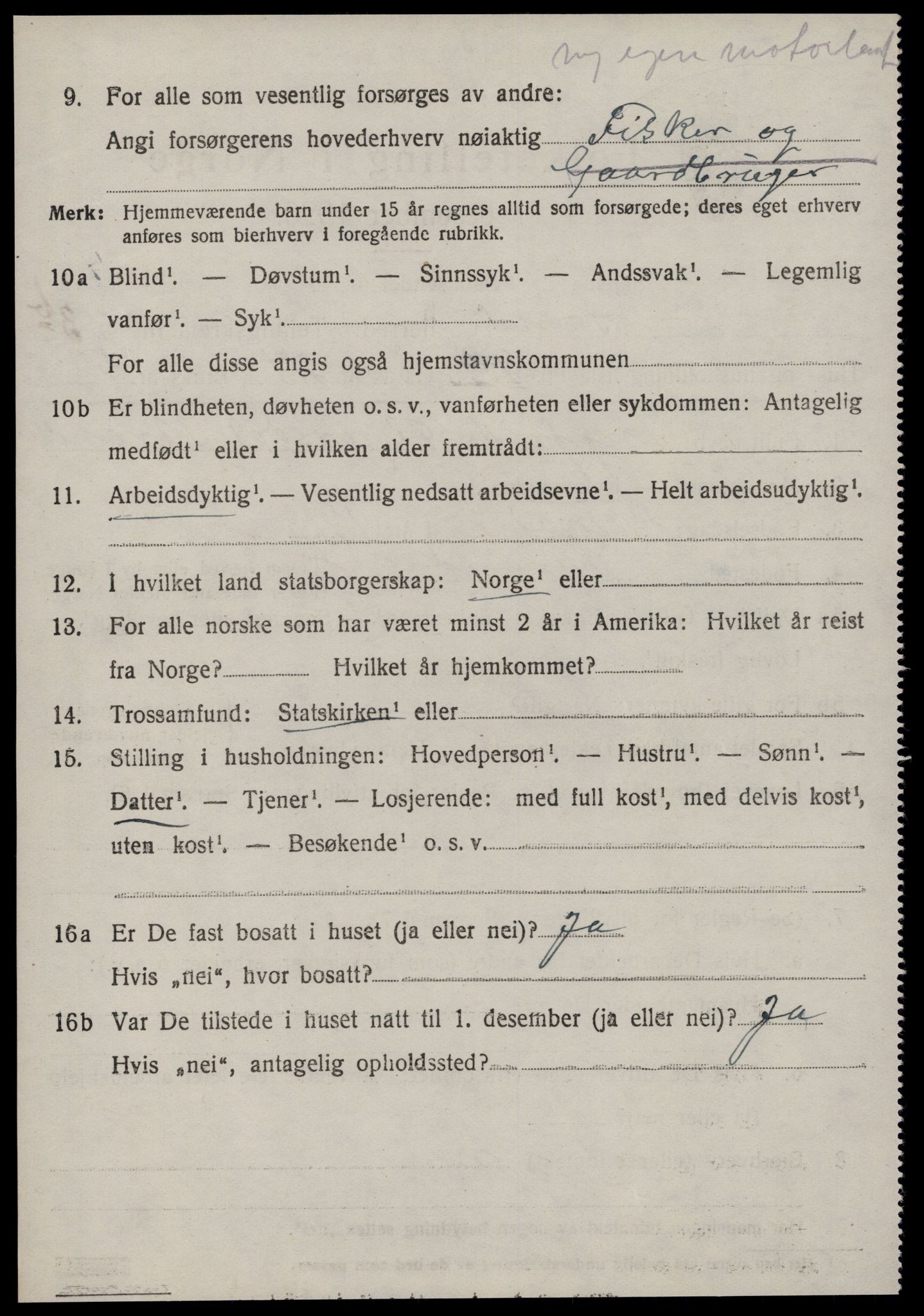 SAT, 1920 census for Sande (MR), 1920, p. 2957