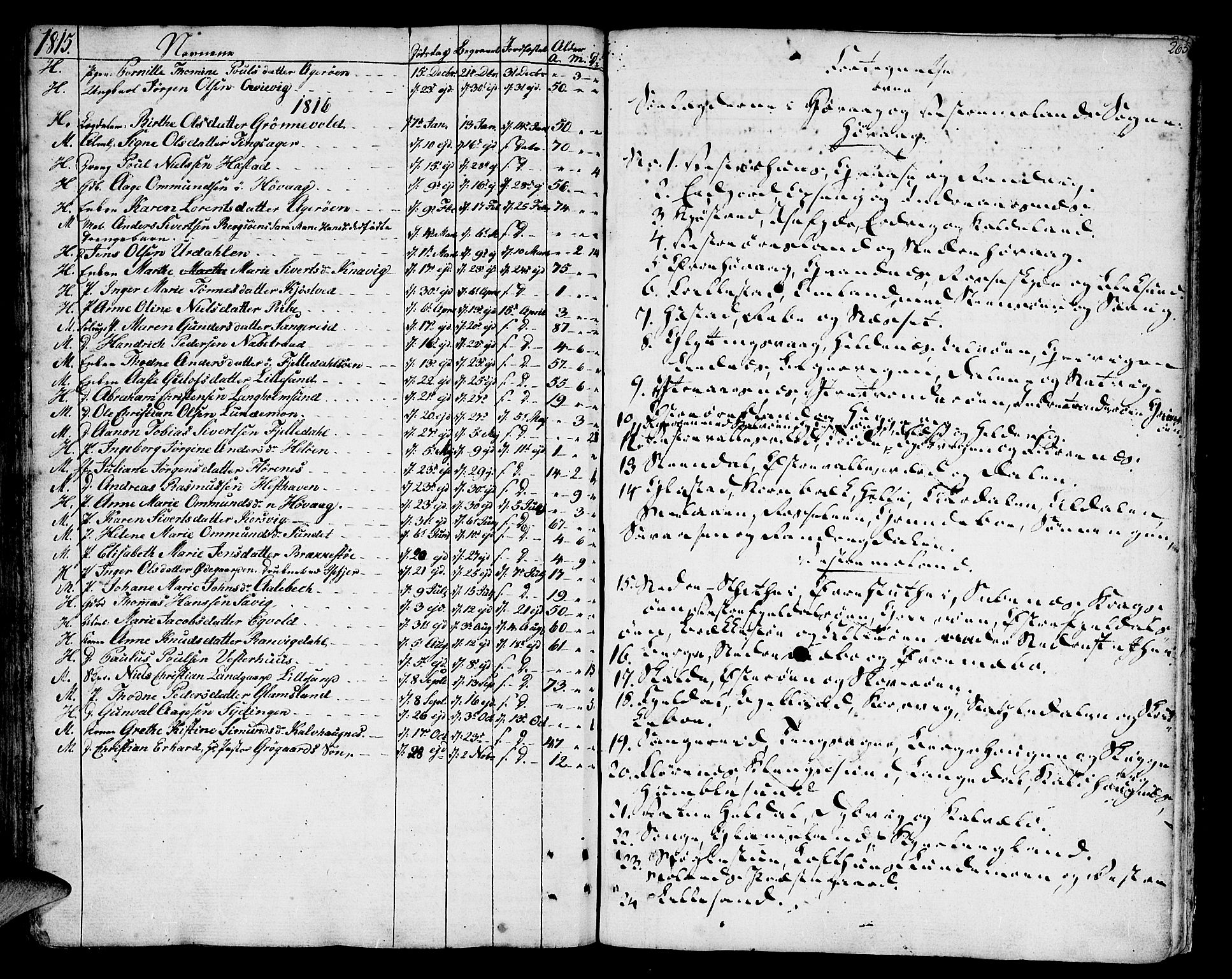 Vestre Moland sokneprestkontor, SAK/1111-0046/F/Fa/Fab/L0002: Parish register (official) no. A 2, 1760-1816, p. 265
