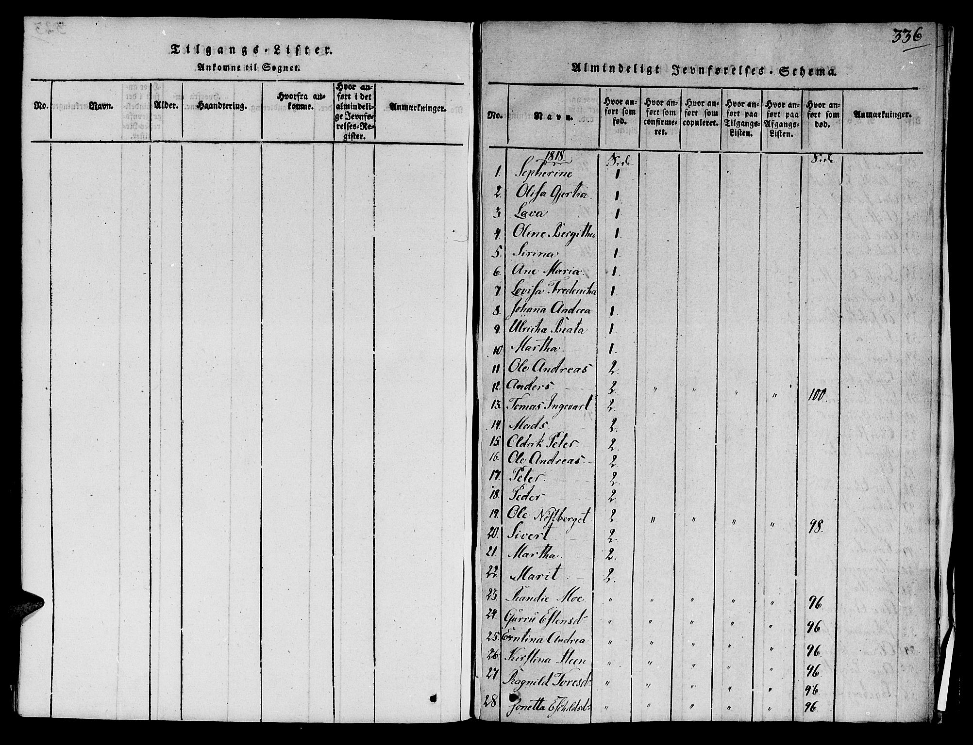 Ministerialprotokoller, klokkerbøker og fødselsregistre - Sør-Trøndelag, SAT/A-1456/606/L0283: Parish register (official) no. 606A03 /1, 1818-1823, p. 336