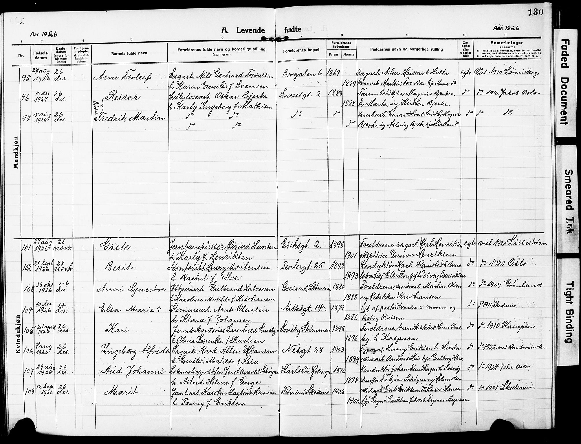 Skedsmo prestekontor Kirkebøker, SAO/A-10033a/G/Gc/L0002: Parish register (copy) no. III 2, 1917-1931, p. 130