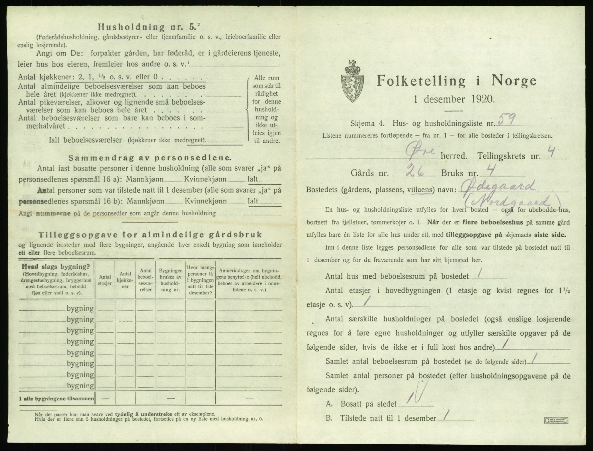 SAT, 1920 census for Øre, 1920, p. 403