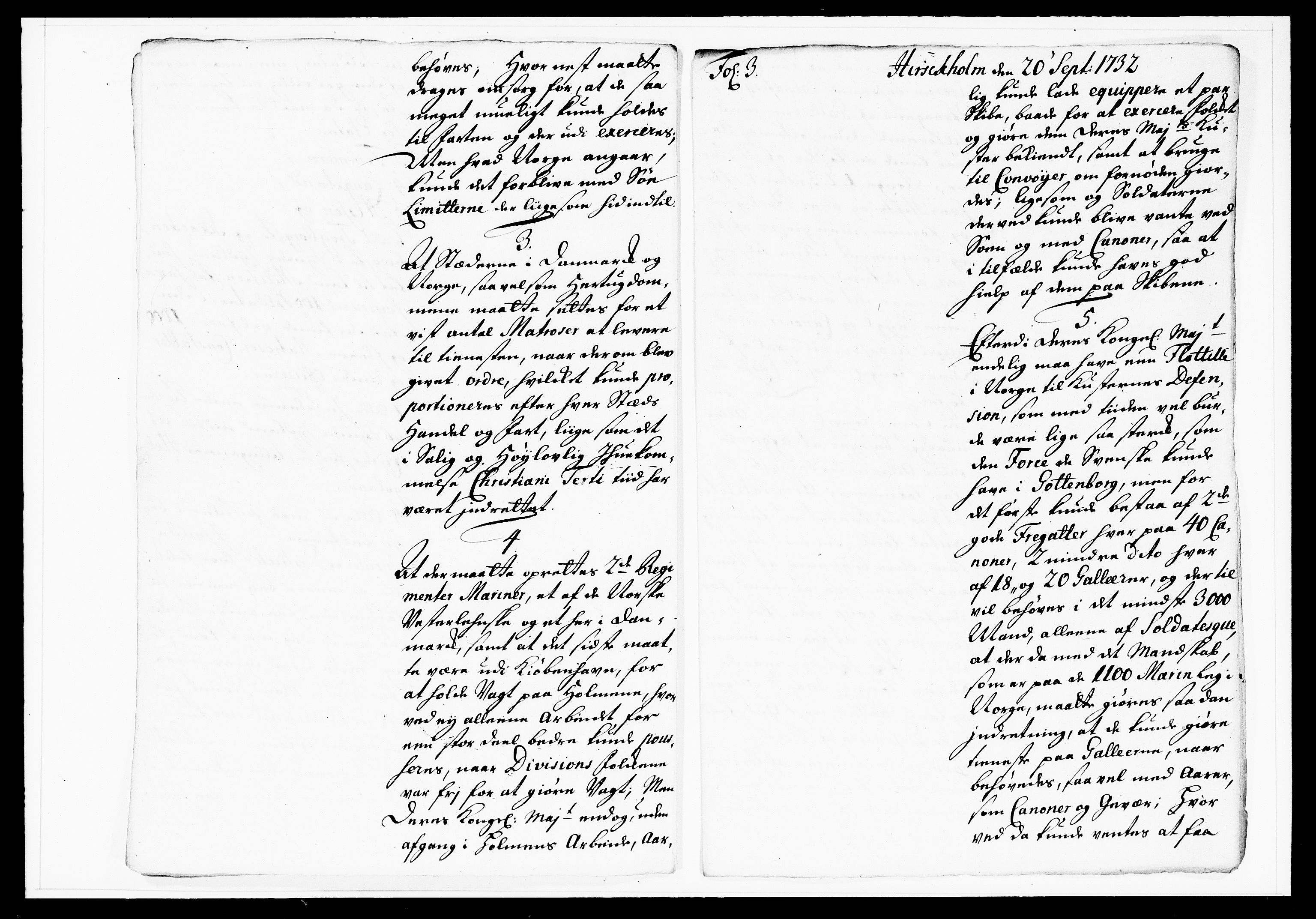 Krigskollegiet, Krigskancelliet, DRA/A-0006/-/1103-1107: Refererede sager, 1732, p. 249