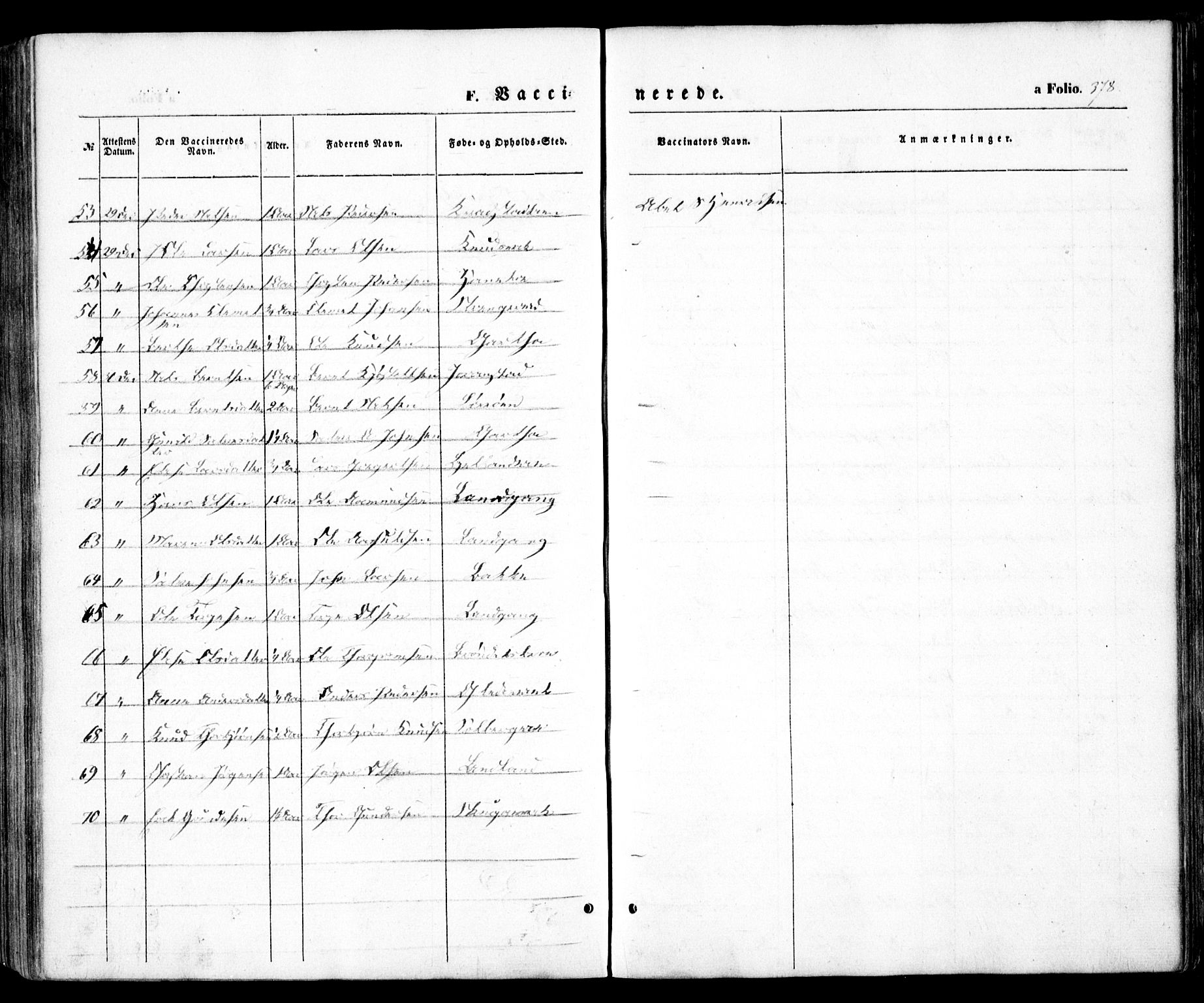 Holt sokneprestkontor, AV/SAK-1111-0021/F/Fa/L0008: Parish register (official) no. A 8, 1849-1860, p. 378