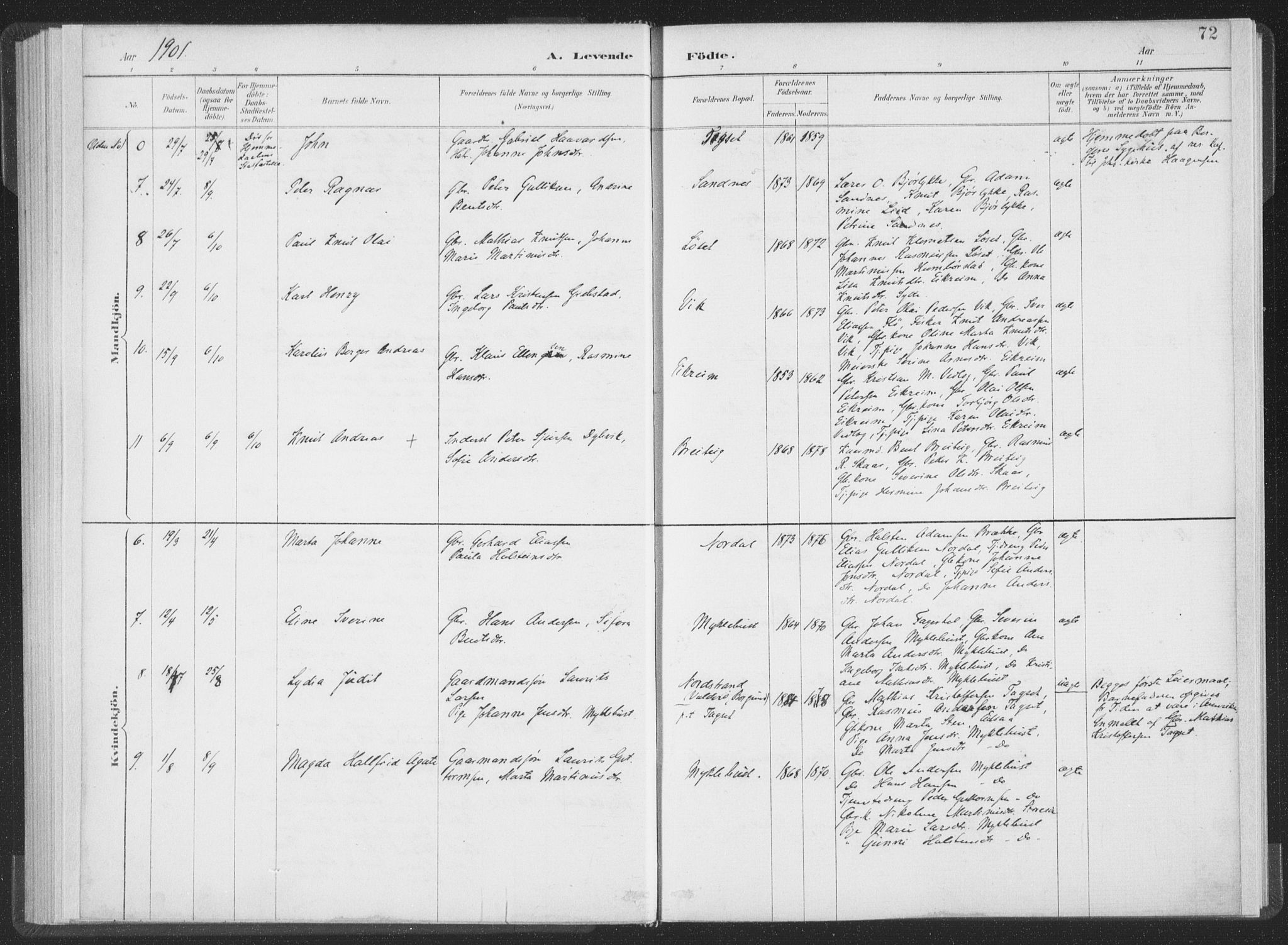 Ministerialprotokoller, klokkerbøker og fødselsregistre - Møre og Romsdal, AV/SAT-A-1454/502/L0025: Parish register (official) no. 502A03, 1885-1909, p. 72