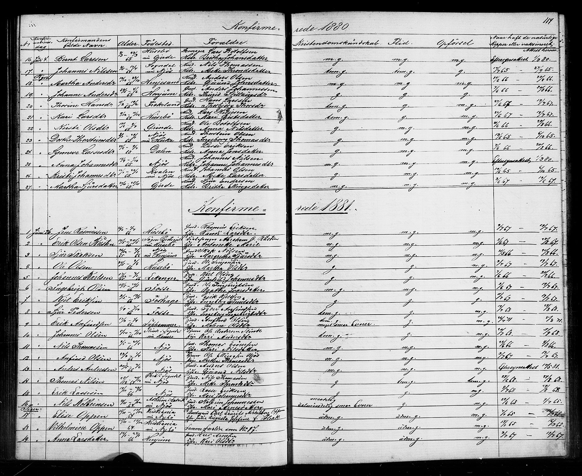 Leikanger sokneprestembete, SAB/A-81001: Parish register (copy) no. A 1, 1873-1916, p. 114