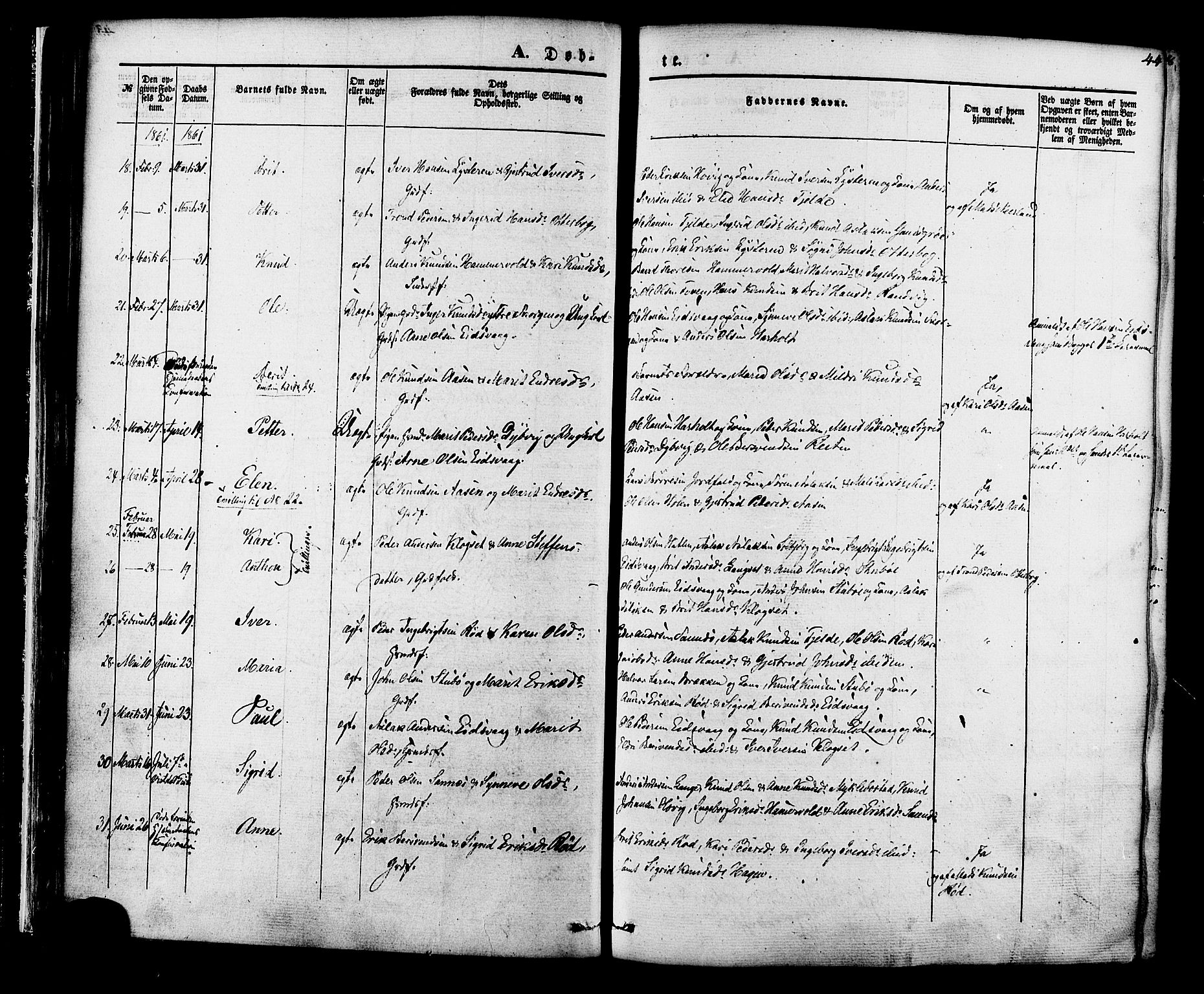 Ministerialprotokoller, klokkerbøker og fødselsregistre - Møre og Romsdal, AV/SAT-A-1454/551/L0625: Parish register (official) no. 551A05, 1846-1879, p. 44