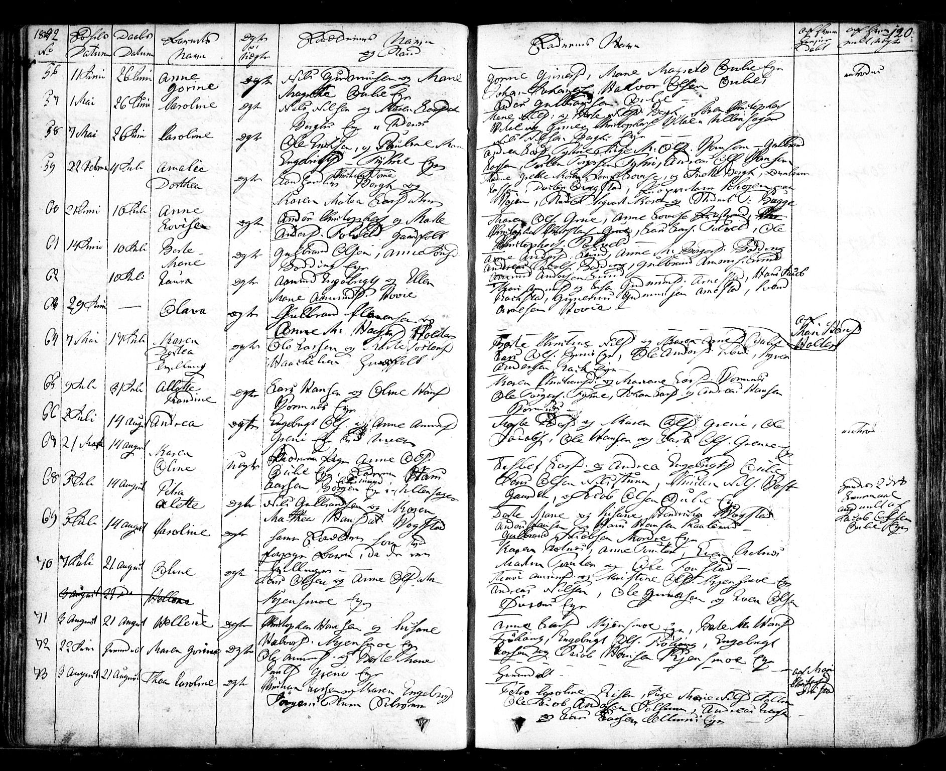 Nes prestekontor Kirkebøker, AV/SAO-A-10410/F/Fa/L0006: Parish register (official) no. I 6, 1833-1845, p. 120