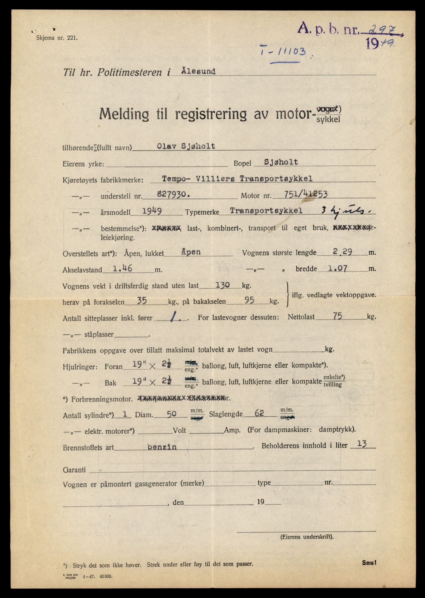 Møre og Romsdal vegkontor - Ålesund trafikkstasjon, SAT/A-4099/F/Fe/L0029: Registreringskort for kjøretøy T 11430 - T 11619, 1927-1998, p. 1455