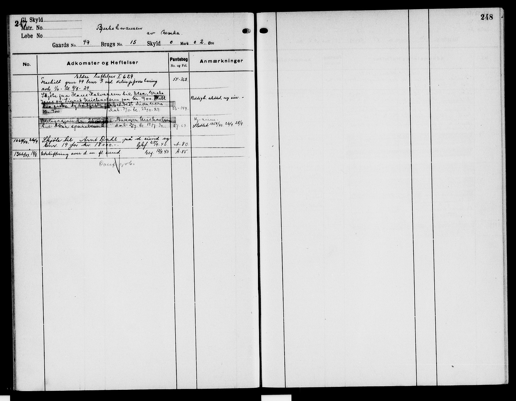 Hadeland og Land tingrett, AV/SAH-TING-010/H/Ha/Hac/L0004: Mortgage register no. 3.4, 1924-1950, p. 247-248