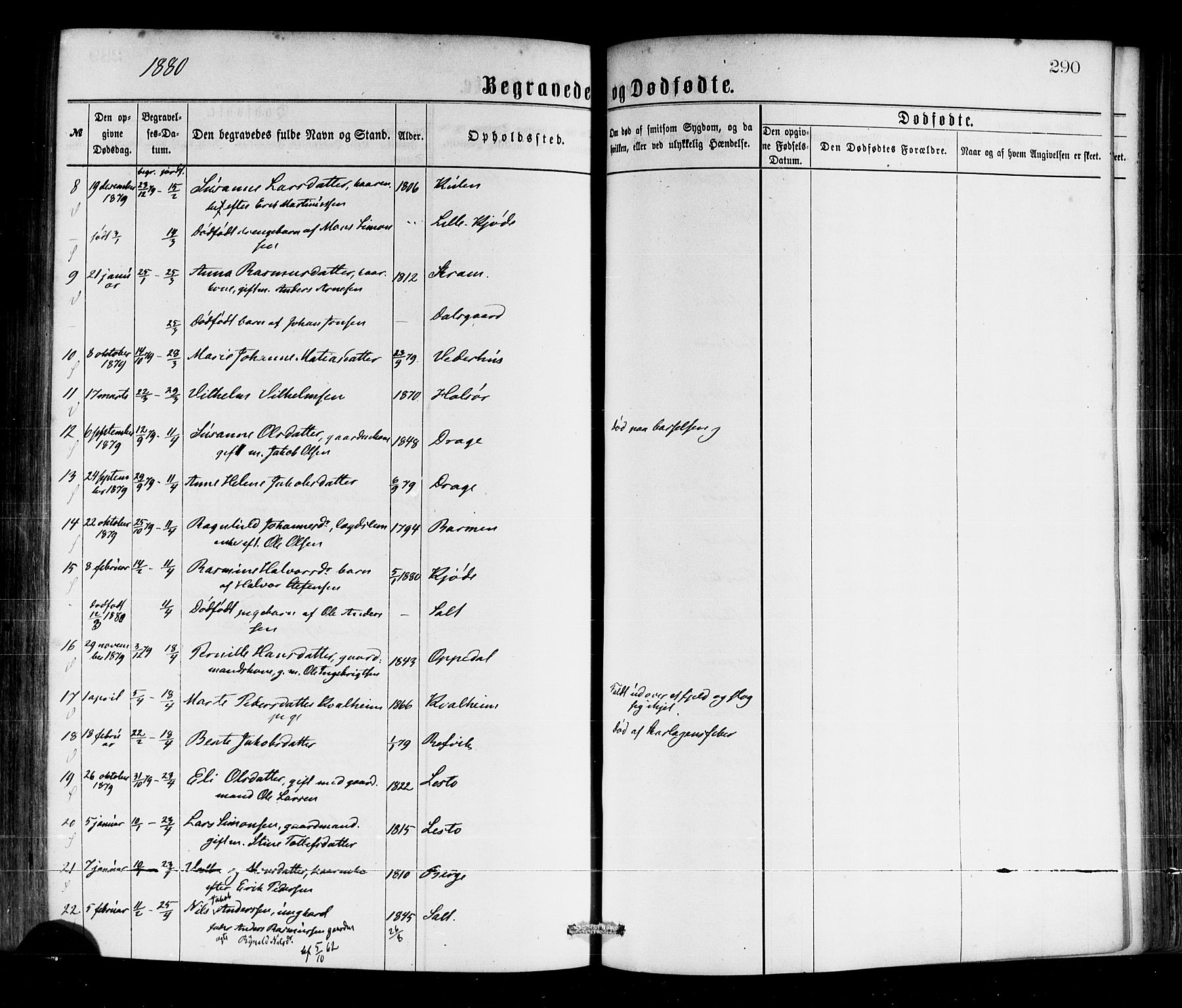 Selje sokneprestembete, SAB/A-99938/H/Ha/Haa/Haaa: Parish register (official) no. A 12, 1870-1880, p. 290
