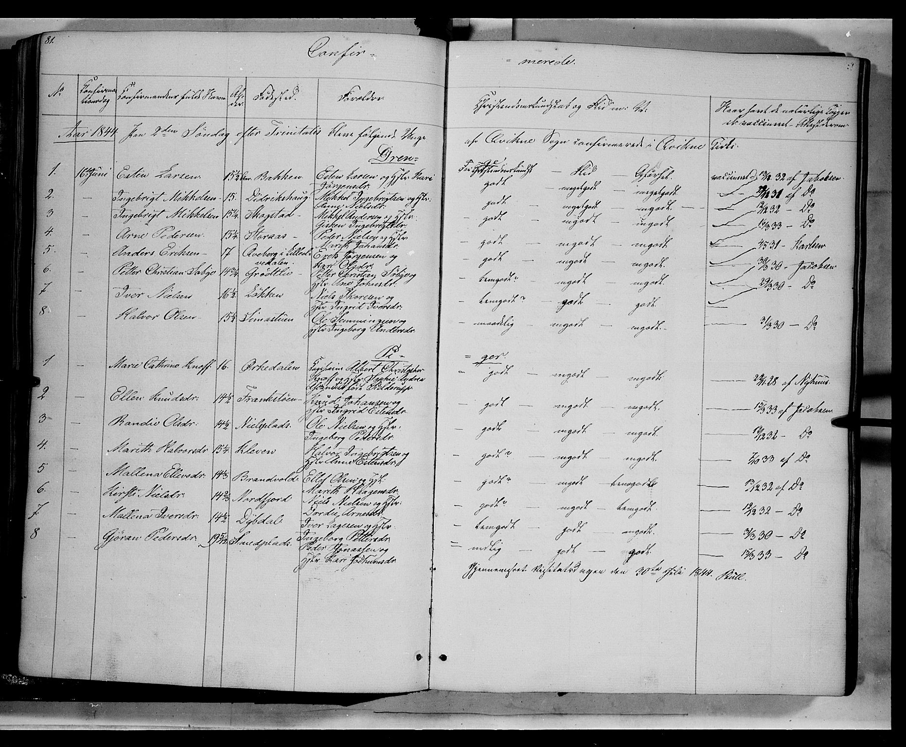Kvikne prestekontor, SAH/PREST-064/H/Ha/Haa/L0005: Parish register (official) no. 5, 1841-1862, p. 81
