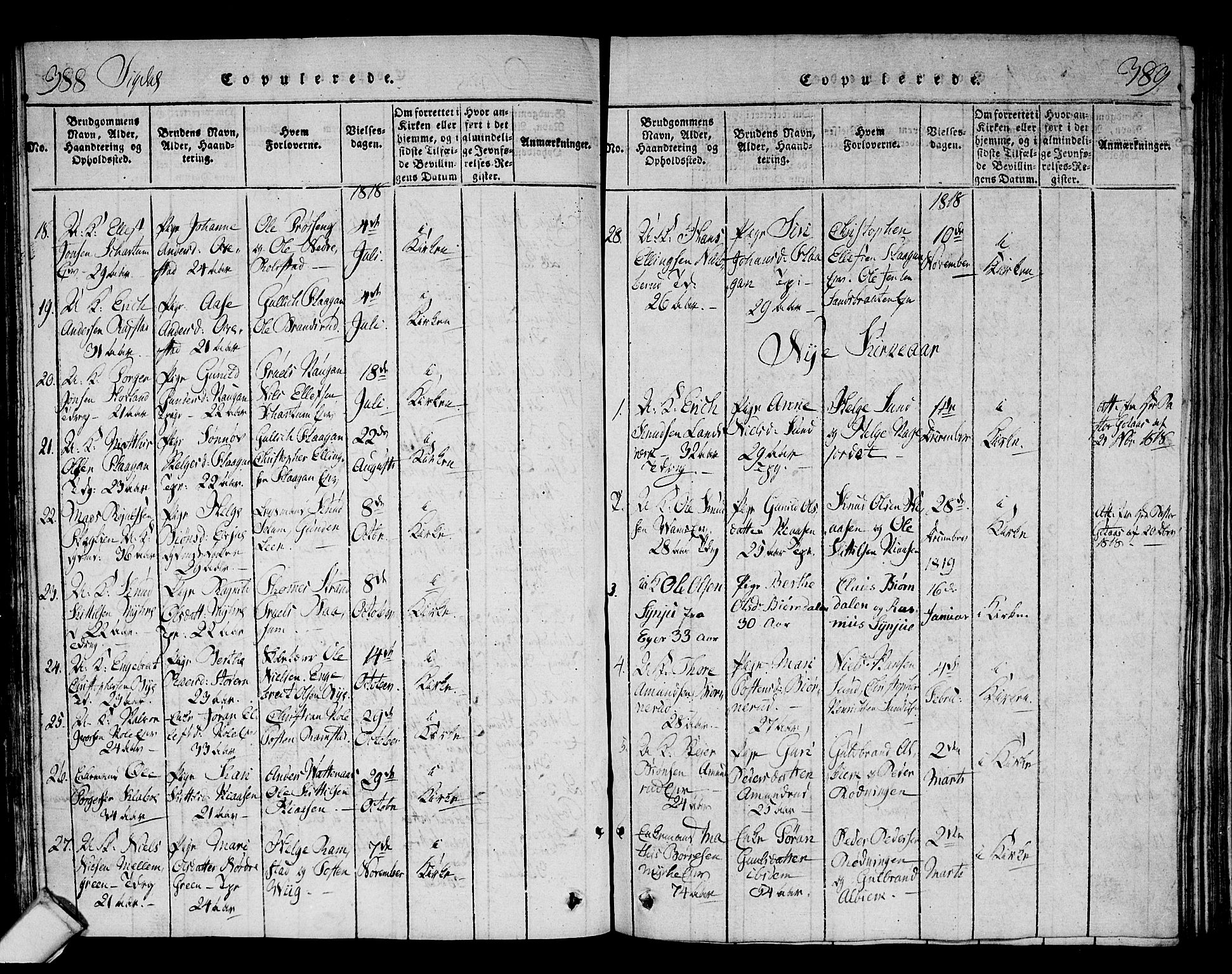 Sigdal kirkebøker, SAKO/A-245/F/Fa/L0005: Parish register (official) no. I 5 /1, 1815-1829, p. 388-389