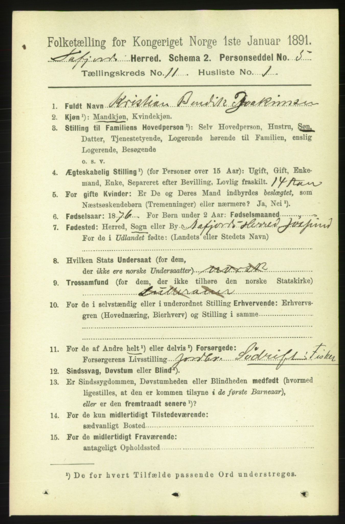 RA, 1891 census for 1630 Åfjord, 1891, p. 3307