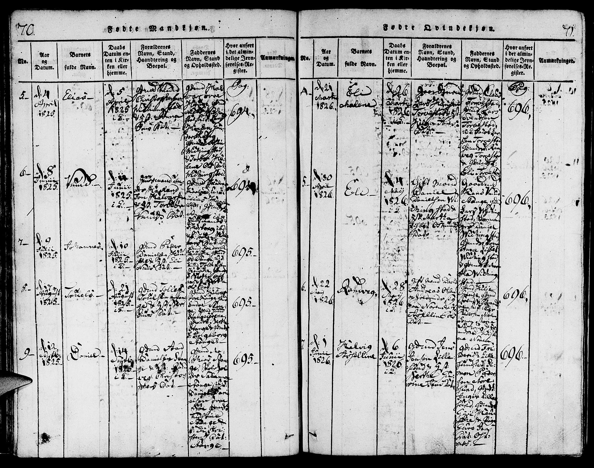 Torvastad sokneprestkontor, AV/SAST-A -101857/H/Ha/Haa/L0004: Parish register (official) no. A 3 /1, 1817-1836, p. 70-71