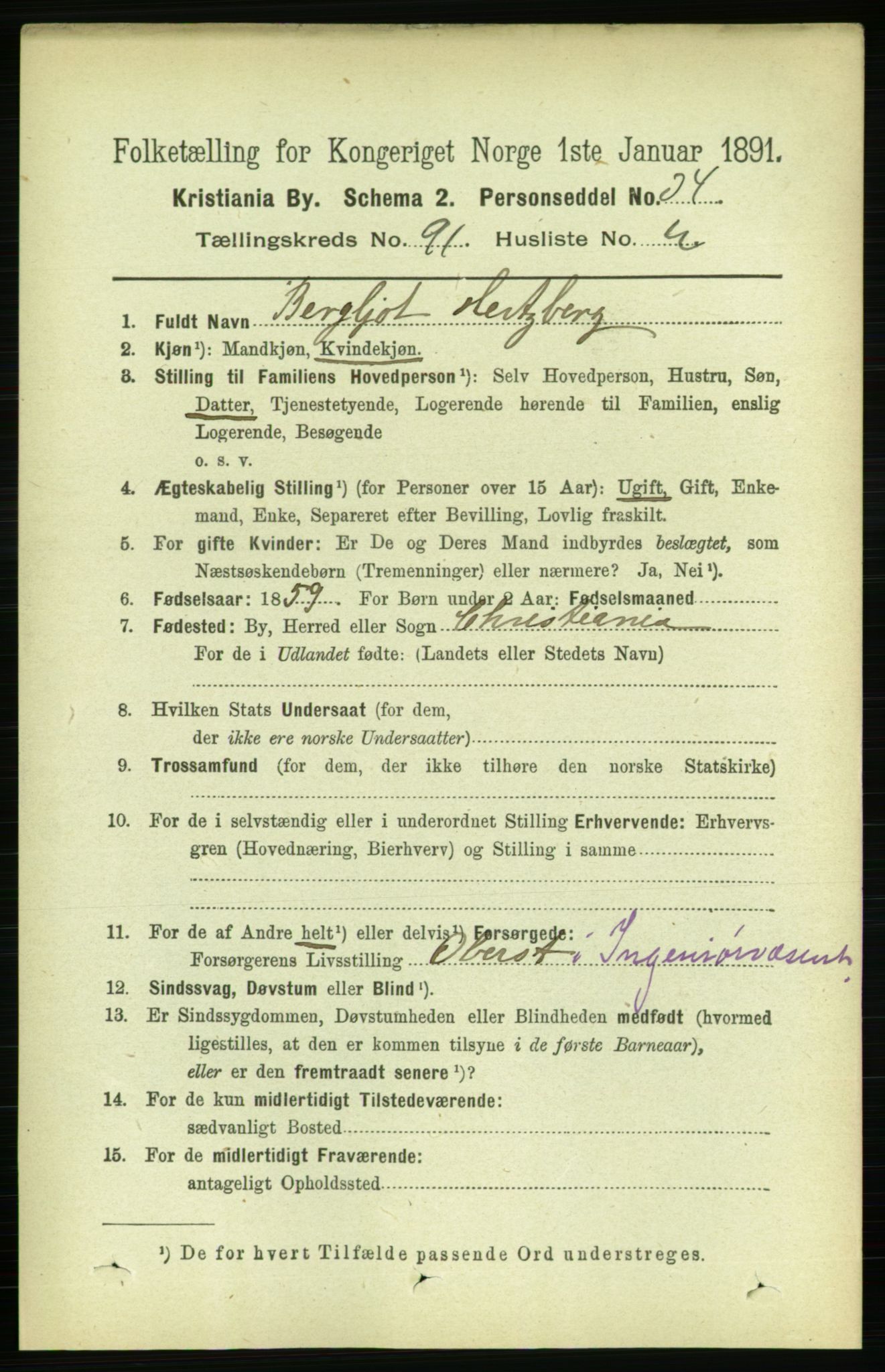 RA, 1891 census for 0301 Kristiania, 1891, p. 44673