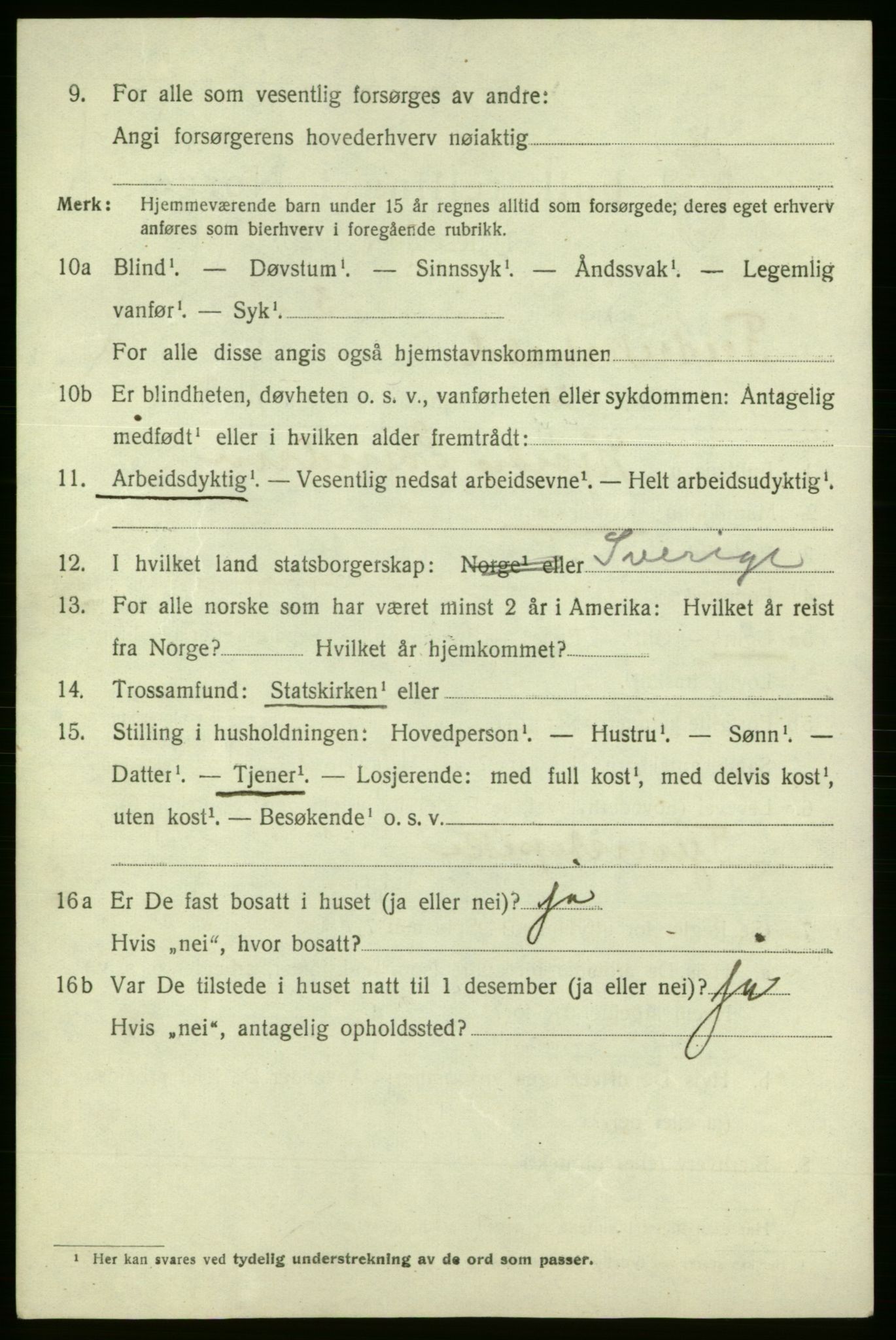 SAO, 1920 census for Fredrikshald, 1920, p. 11852