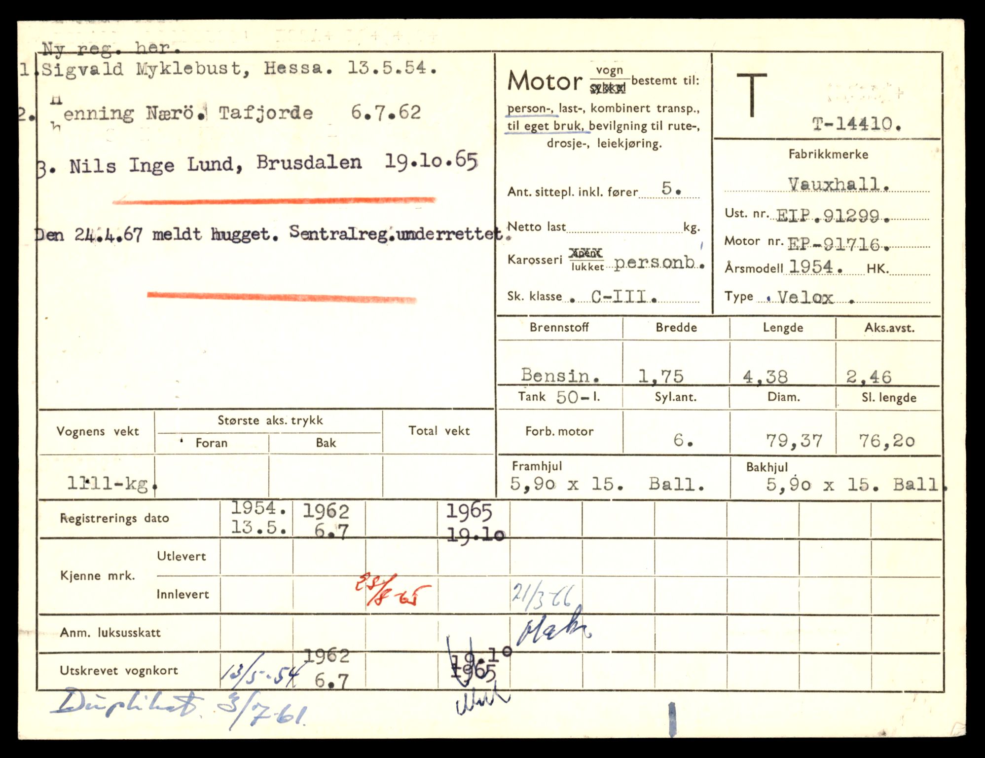 Møre og Romsdal vegkontor - Ålesund trafikkstasjon, AV/SAT-A-4099/F/Fe/L0045: Registreringskort for kjøretøy T 14320 - T 14444, 1927-1998, p. 2309