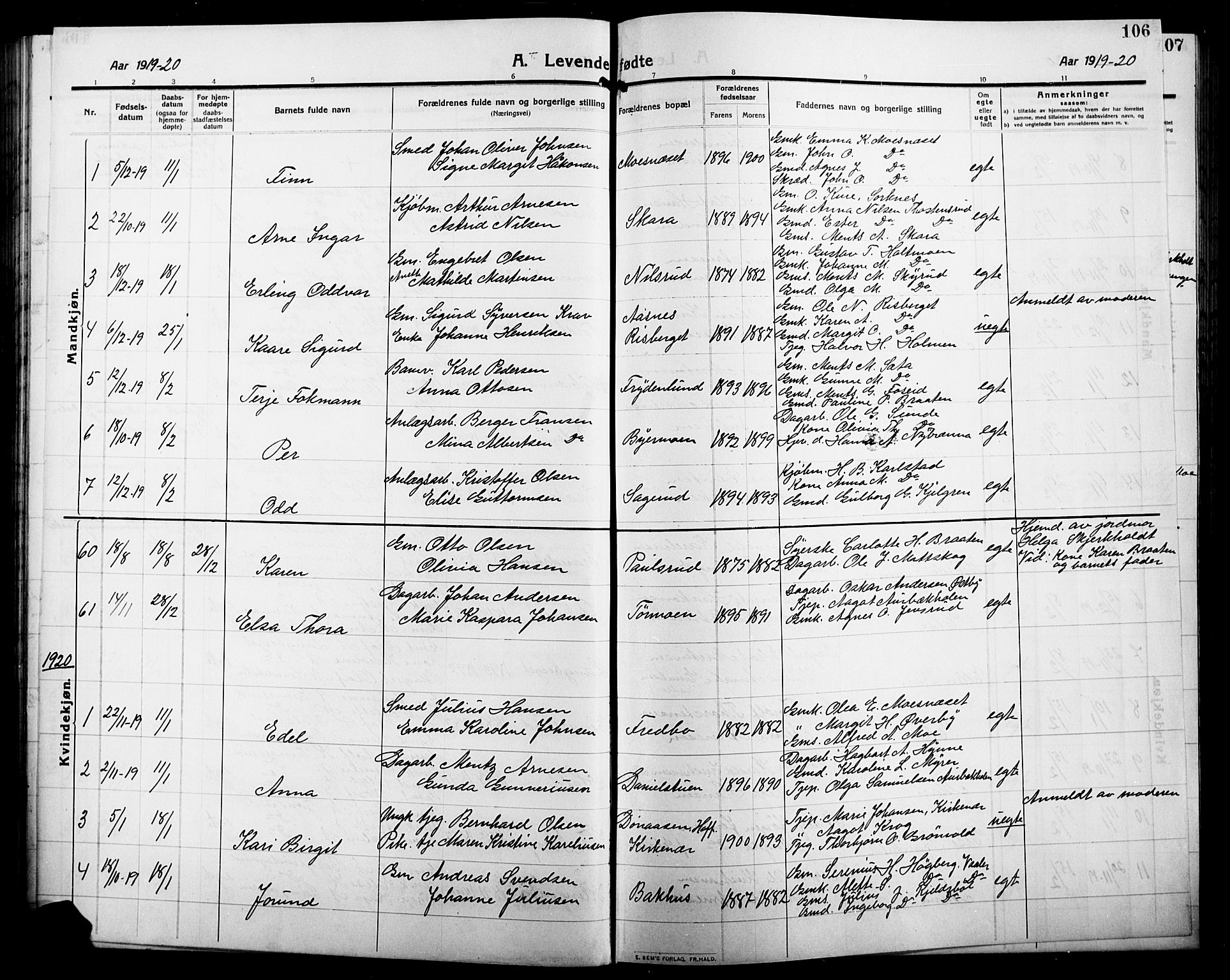 Grue prestekontor, AV/SAH-PREST-036/H/Ha/Hab/L0007: Parish register (copy) no. 7, 1910-1920, p. 106