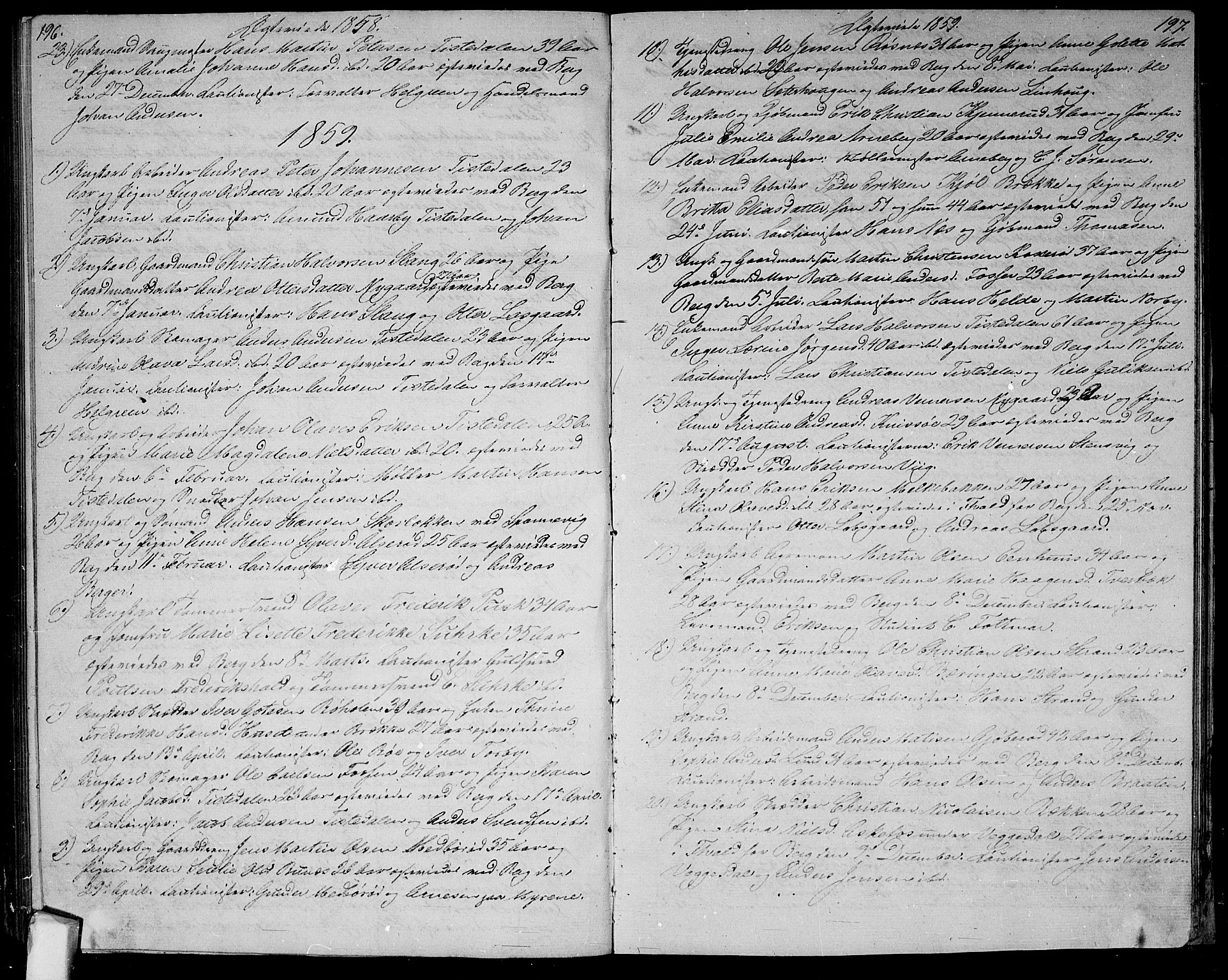 Berg prestekontor Kirkebøker, SAO/A-10902/G/Ga/L0003: Parish register (copy) no.  I 3, 1850-1866, p. 196-197