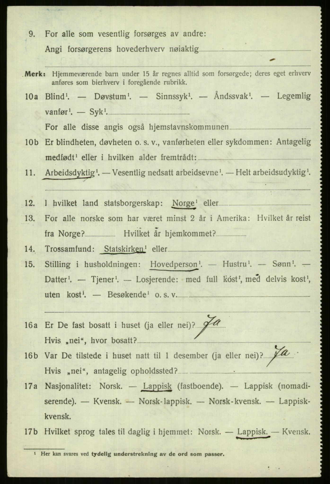 SATØ, 1920 census for Lyngen, 1920, p. 3492