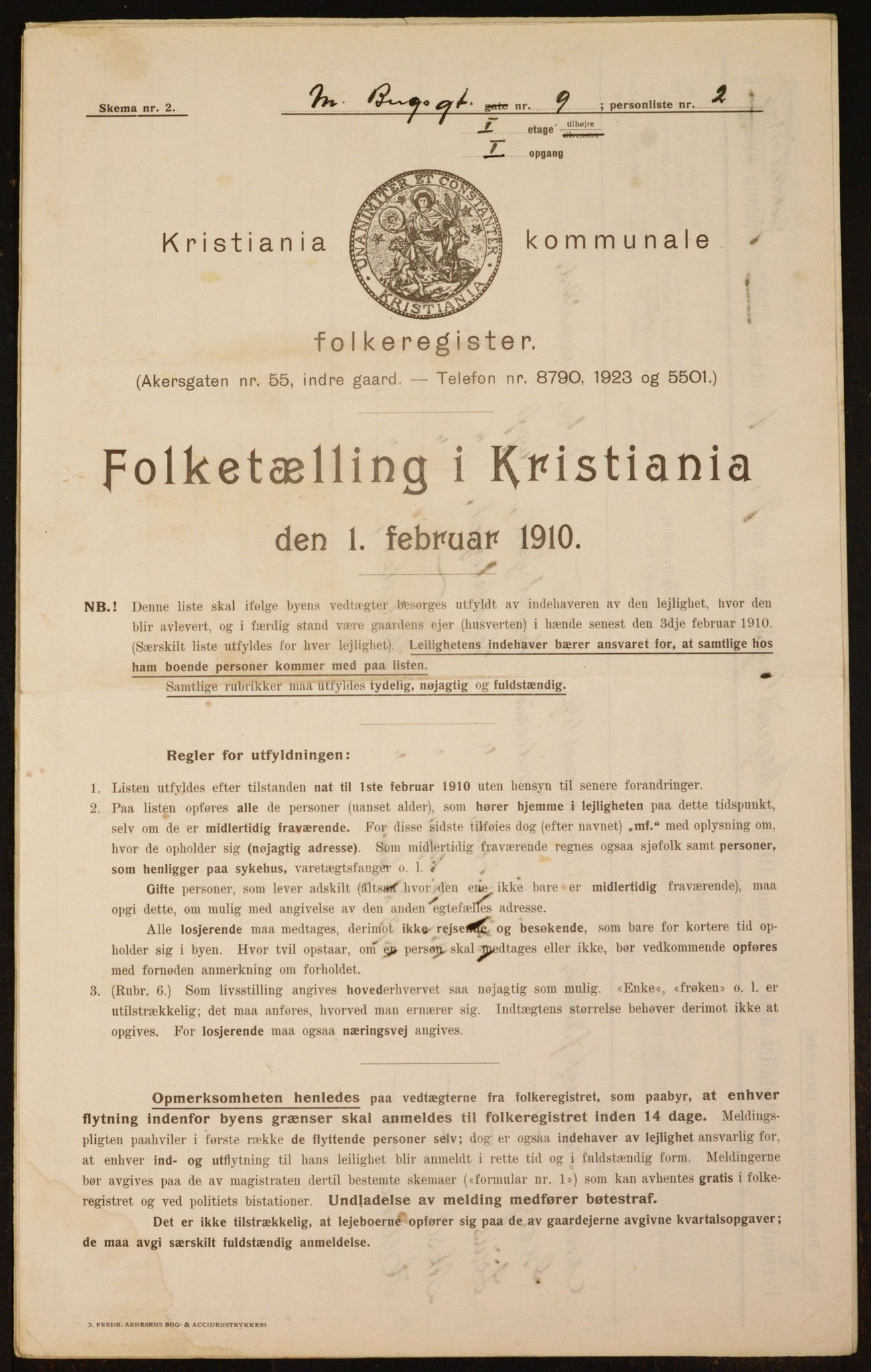 OBA, Municipal Census 1910 for Kristiania, 1910, p. 57200