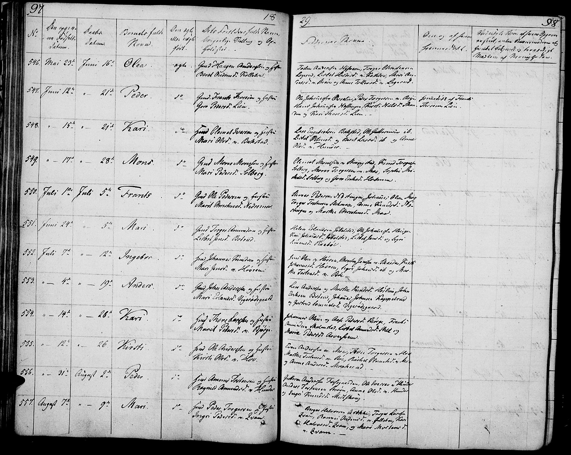 Øyer prestekontor, AV/SAH-PREST-084/H/Ha/Haa/L0004: Parish register (official) no. 4, 1824-1841, p. 97-98