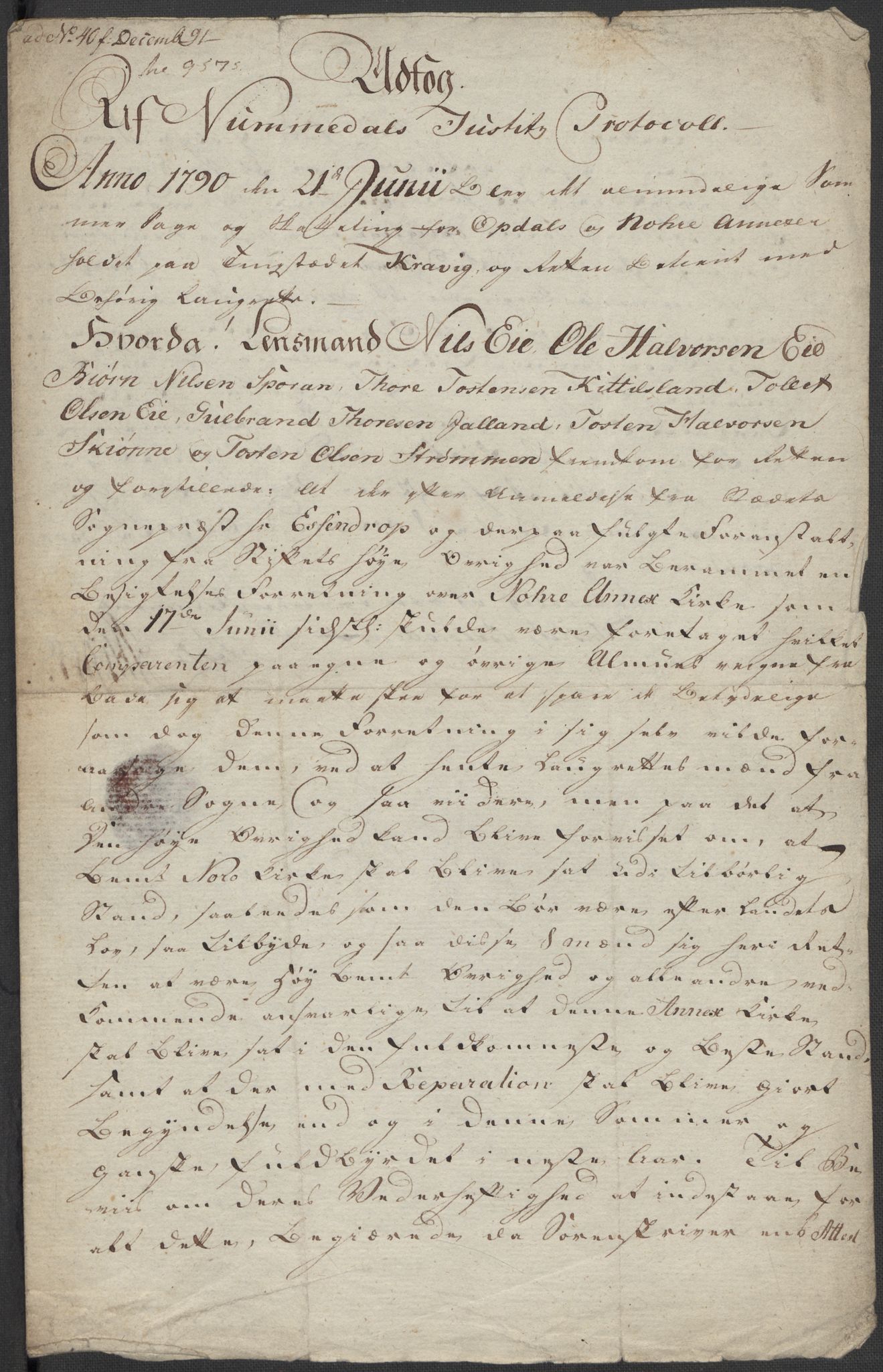 Riksarkivets diplomsamling, RA/EA-5965/F15/L0018: Prestearkiv - Buskerud, 1764-1814, p. 209