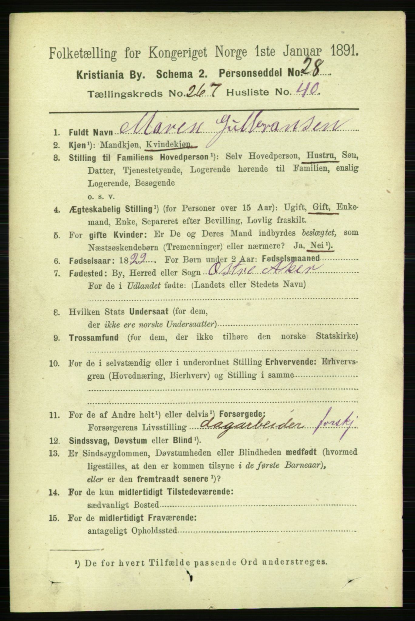 RA, 1891 census for 0301 Kristiania, 1891, p. 161969