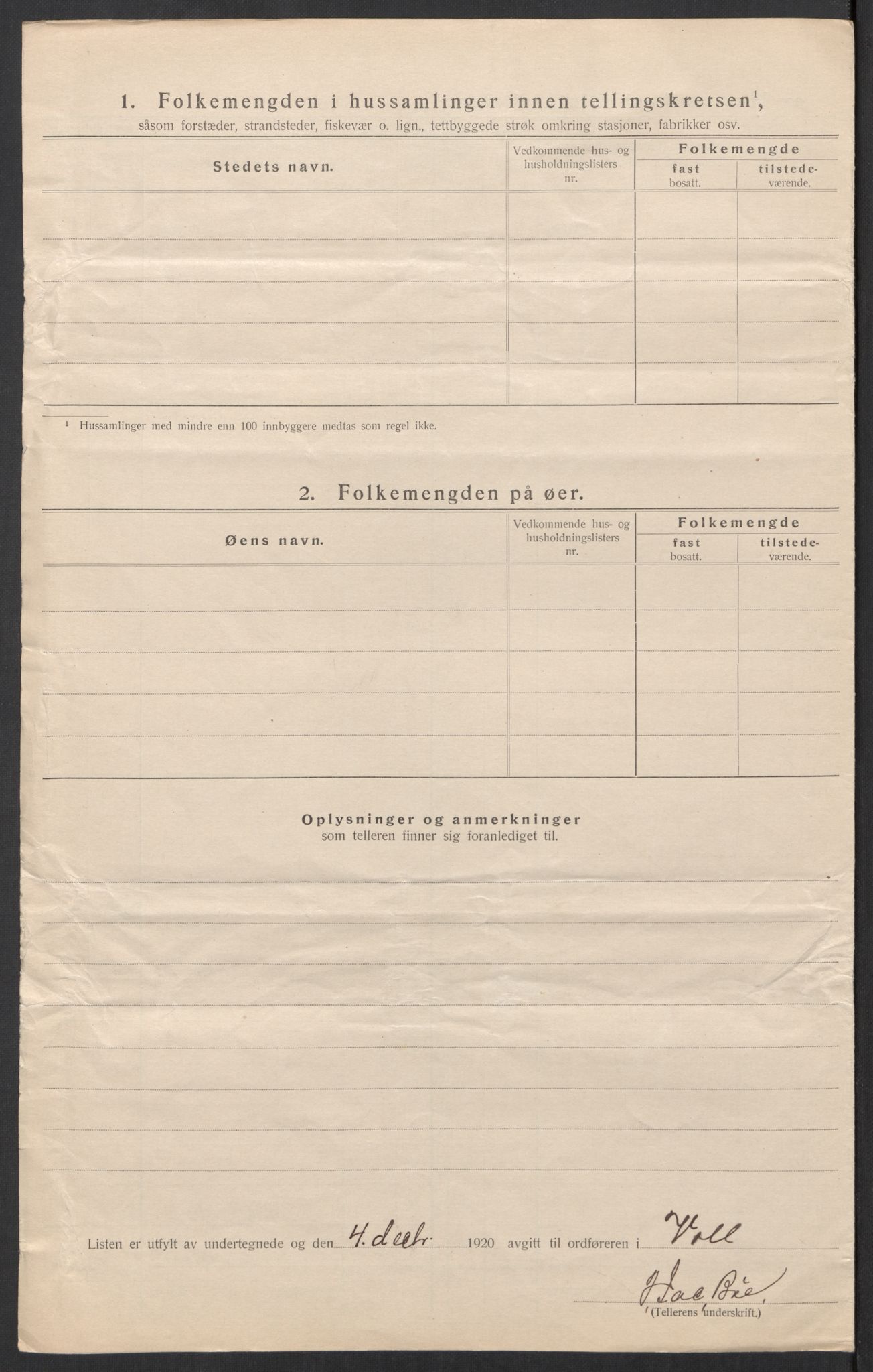 SAT, 1920 census for Voll, 1920, p. 12