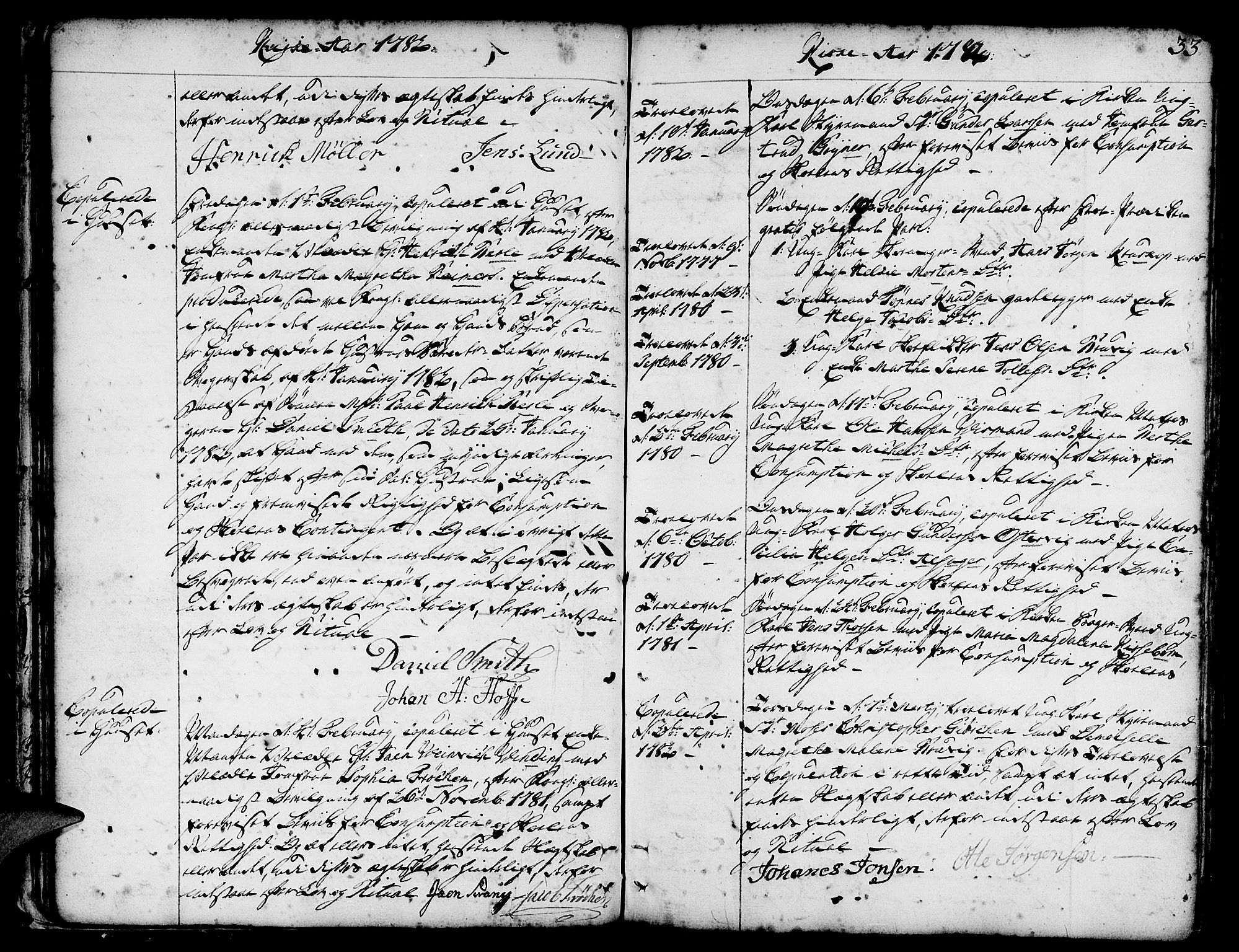 Nykirken Sokneprestembete, SAB/A-77101/H/Haa/L0008: Parish register (official) no. A 8, 1776-1814, p. 33