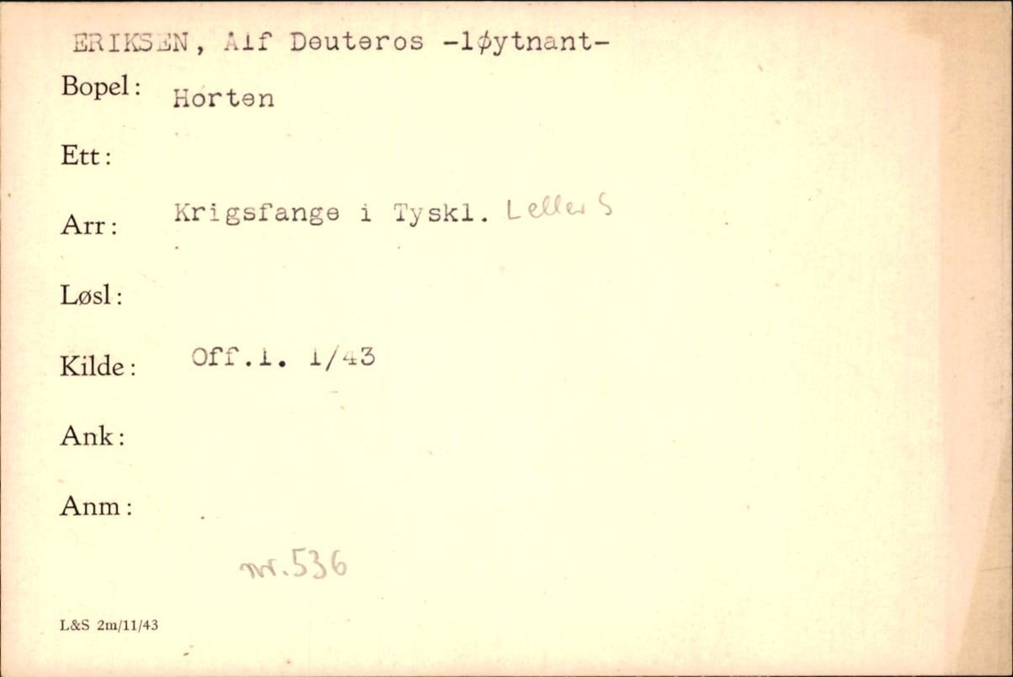 Forsvaret, Forsvarets krigshistoriske avdeling, AV/RA-RAFA-2017/Y/Yf/L0200: II-C-11-2102  -  Norske krigsfanger i Tyskland, 1940-1945, p. 243