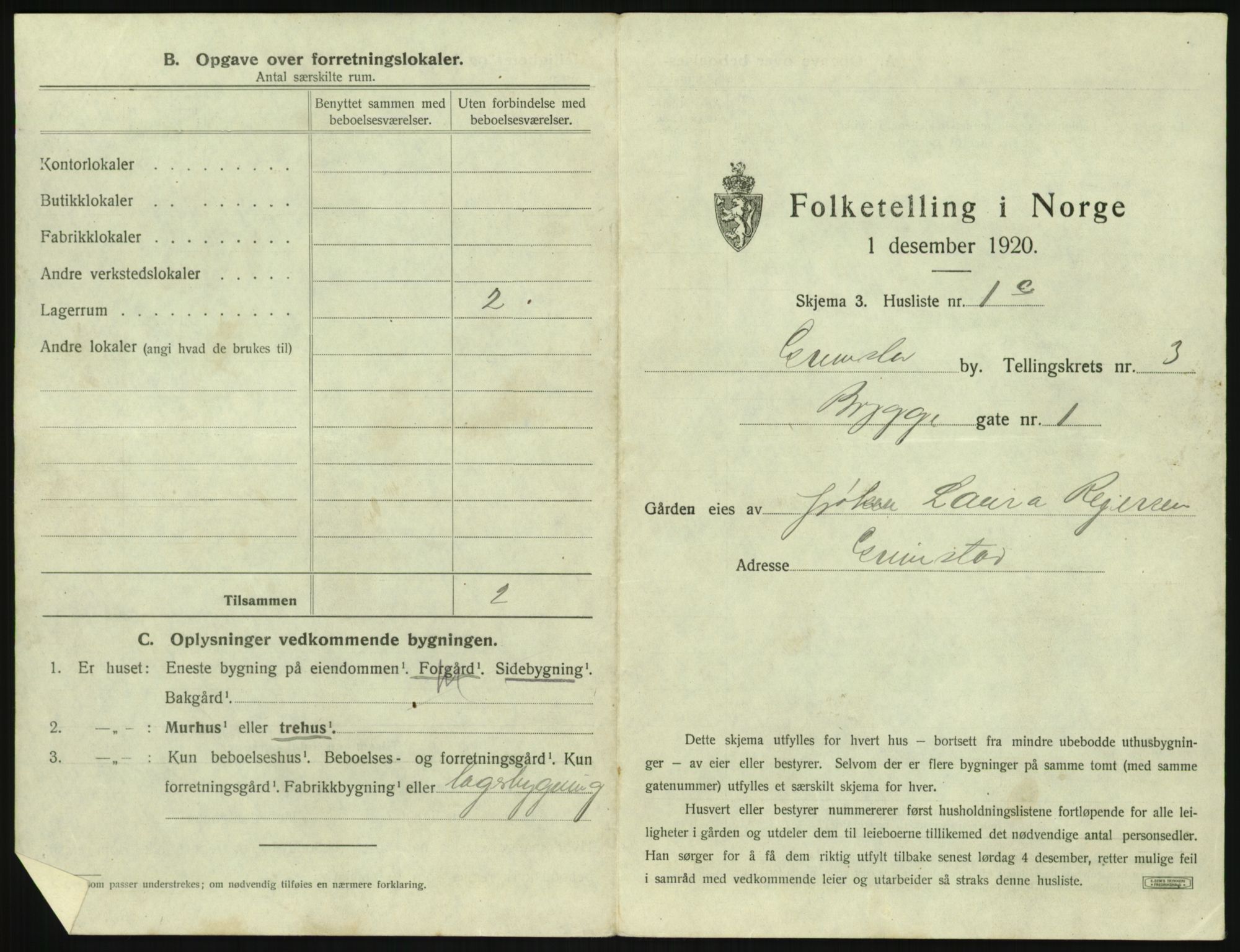 SAK, 1920 census for Grimstad, 1920, p. 387