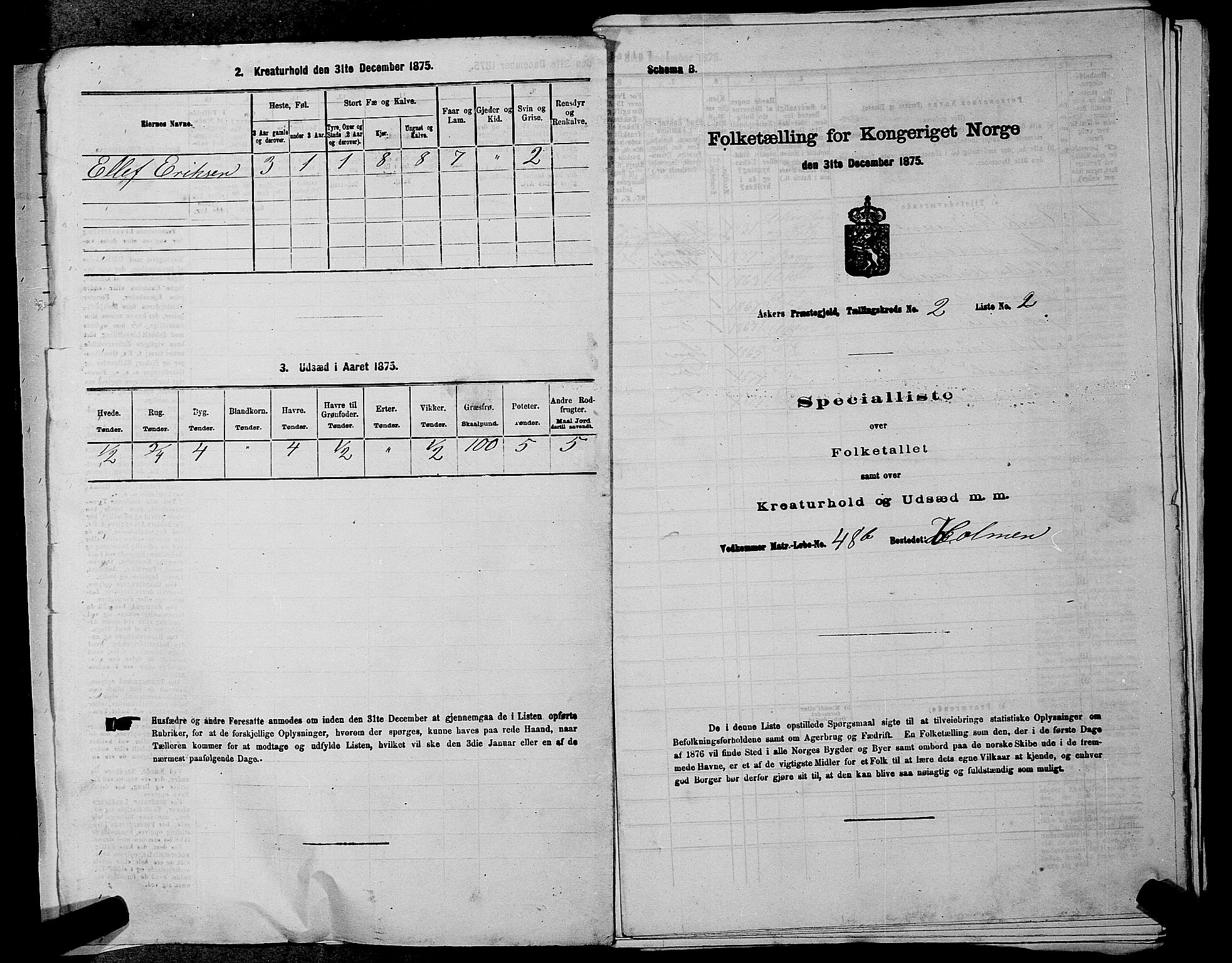 RA, 1875 census for 0220P Asker, 1875, p. 353