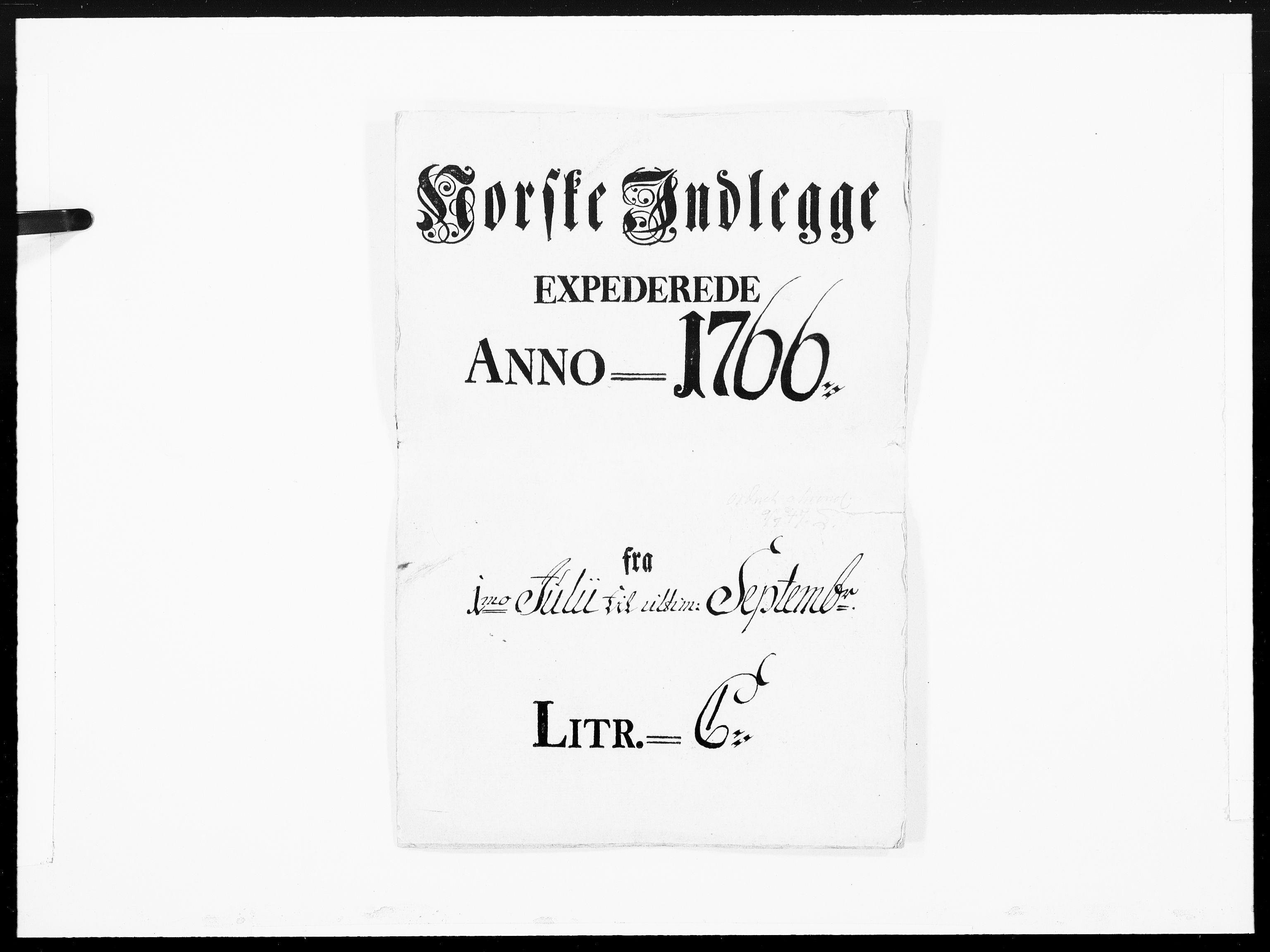 Danske Kanselli 1572-1799, RA/EA-3023/F/Fc/Fcc/Fcca/L0193: Norske innlegg 1572-1799, 1766, p. 1