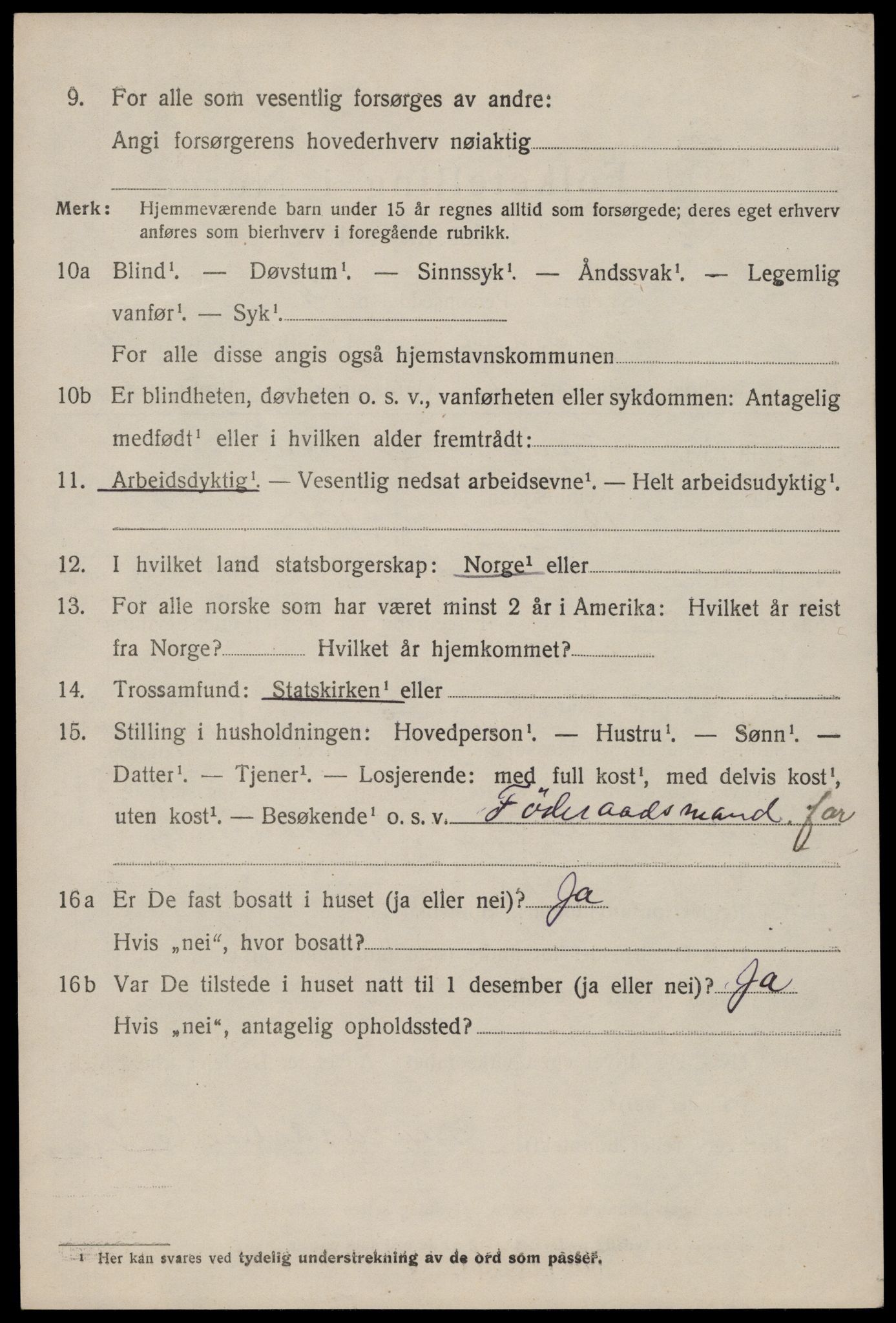 SAKO, 1920 census for Fyresdal, 1920, p. 4032