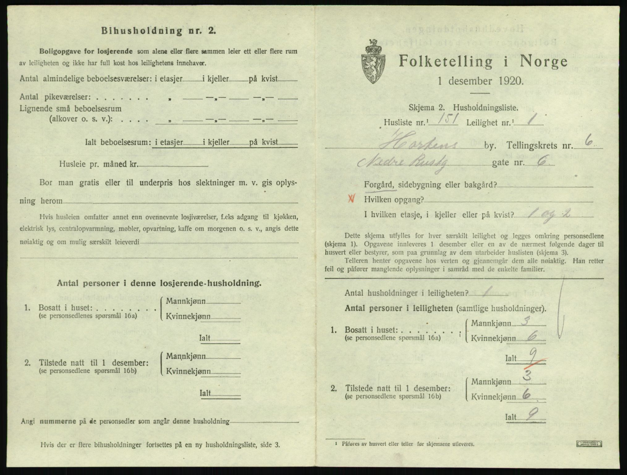 SAKO, 1920 census for Horten, 1920, p. 6963