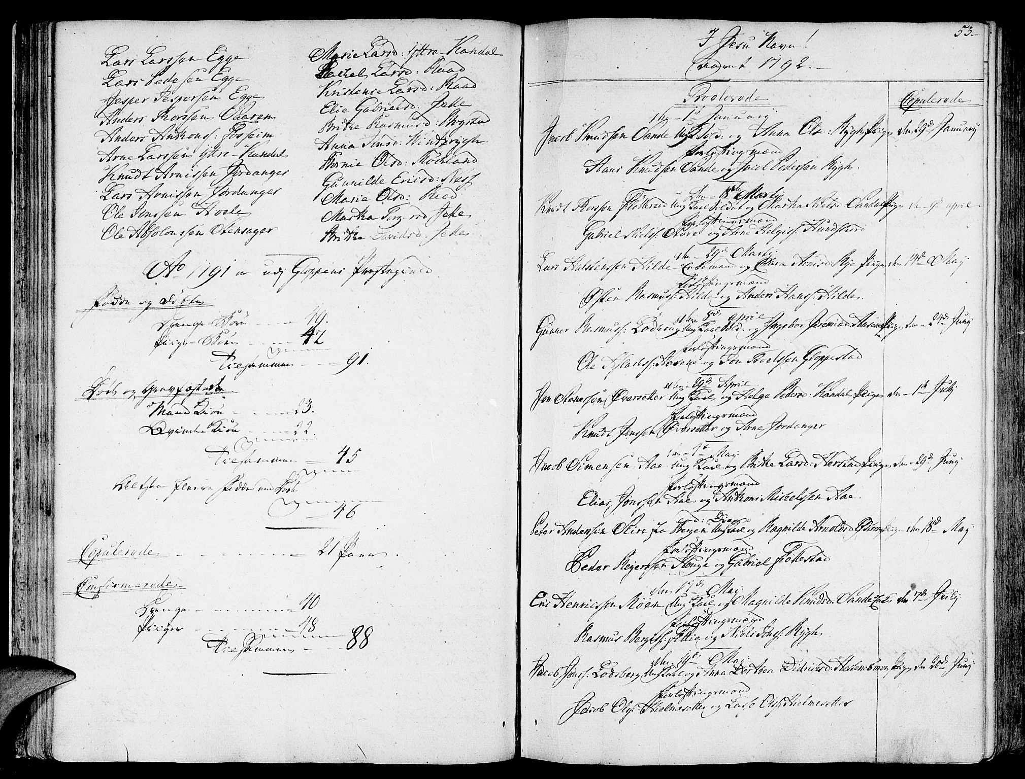 Gloppen sokneprestembete, AV/SAB-A-80101/H/Haa/Haaa/L0005: Parish register (official) no. A 5, 1785-1815, p. 53